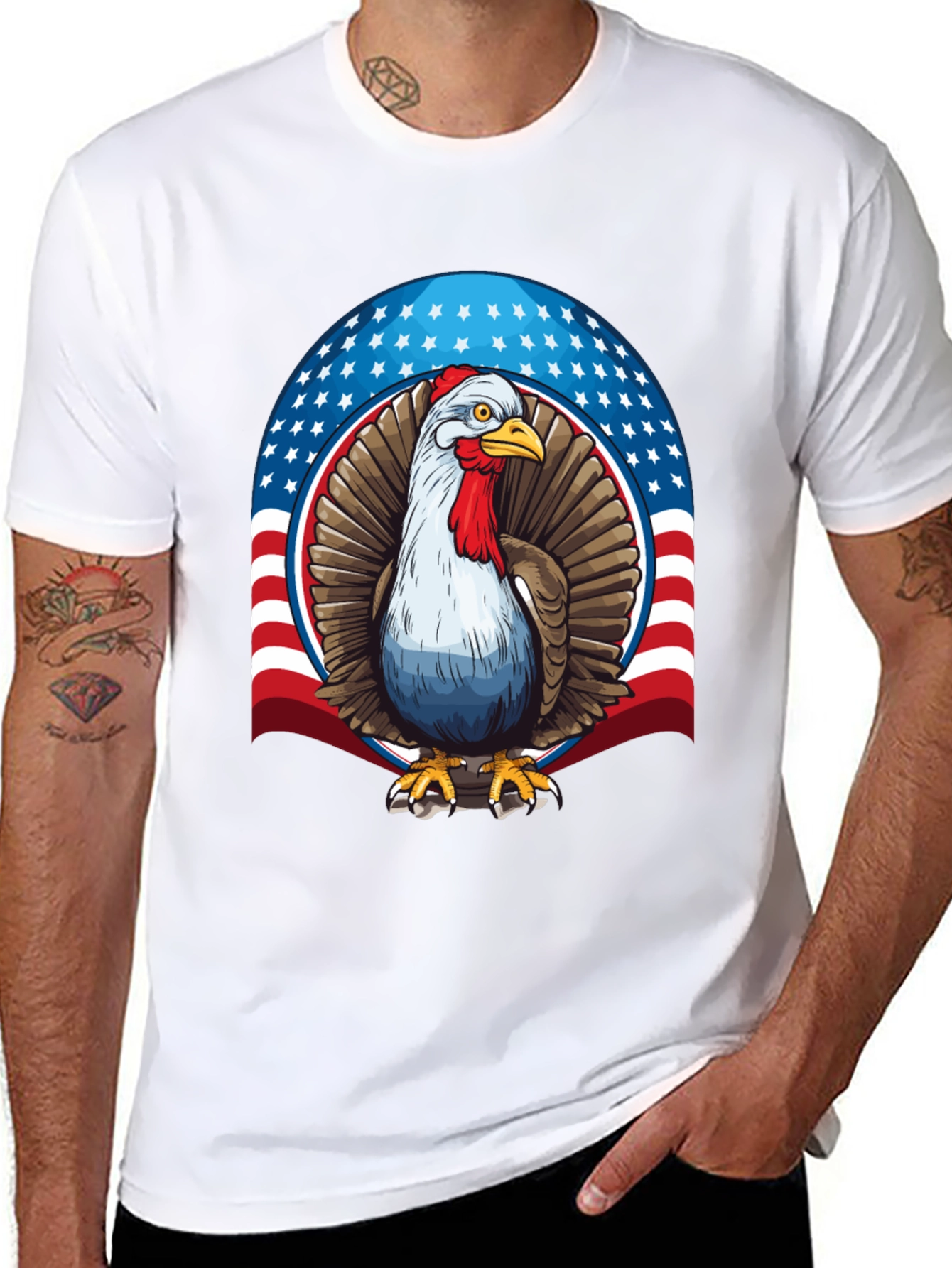 Patriotic Turkey Graphic T-Shirt