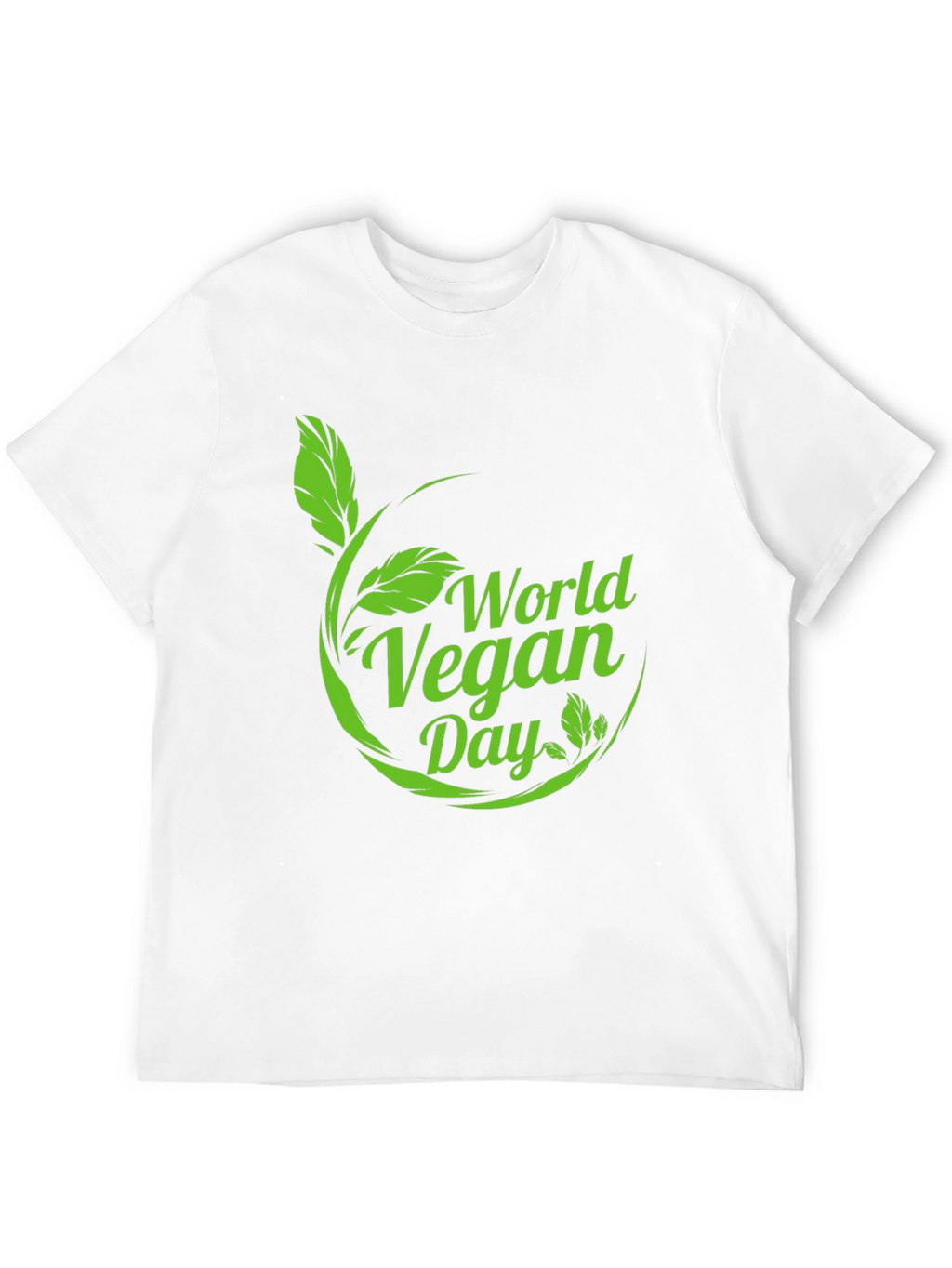 World Vegan Day T-Shirt - Black Leaf Design