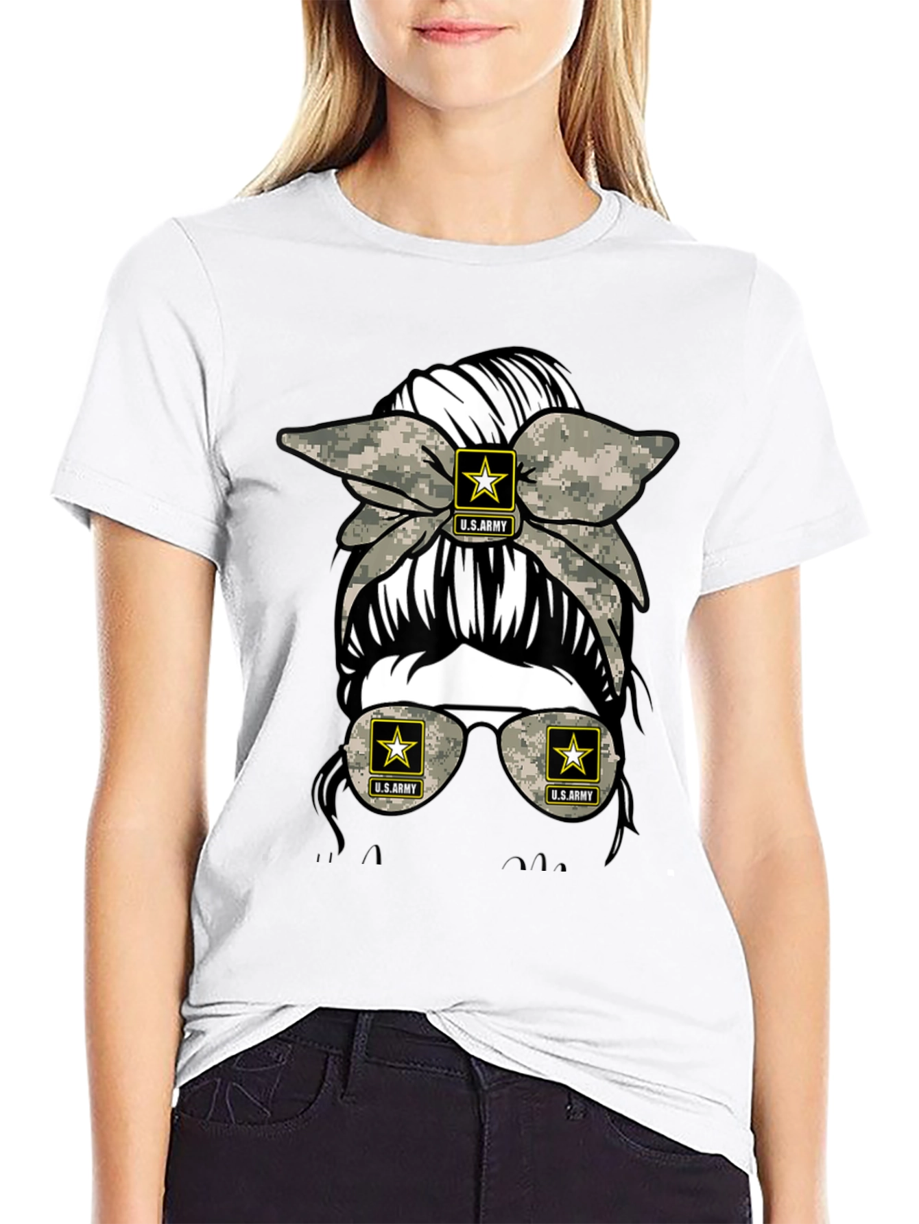 U.S. Army Messy Bun Camo T-Shirt