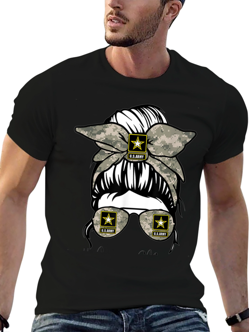 U.S. Army Messy Bun Camo T-Shirt
