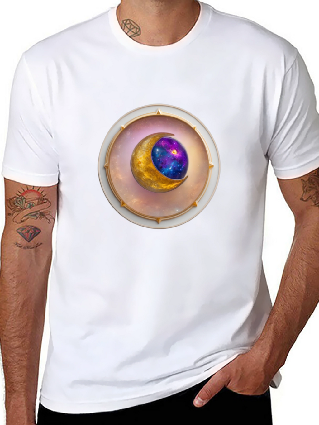 Celestial Moon Graphic Tee - Stylish Space Design