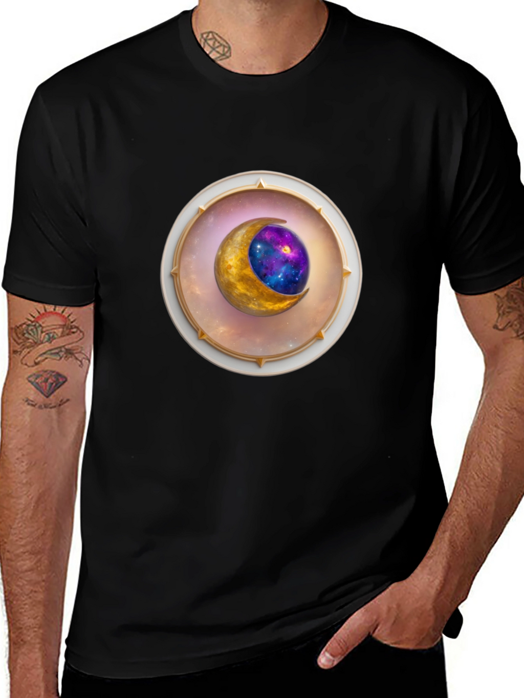 Celestial Moon Graphic Tee - Stylish Space Design
