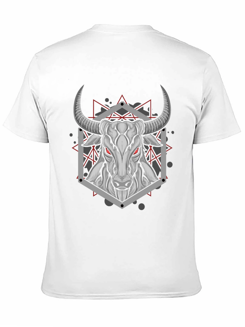 Geometric Bull Graphic Tee - Black