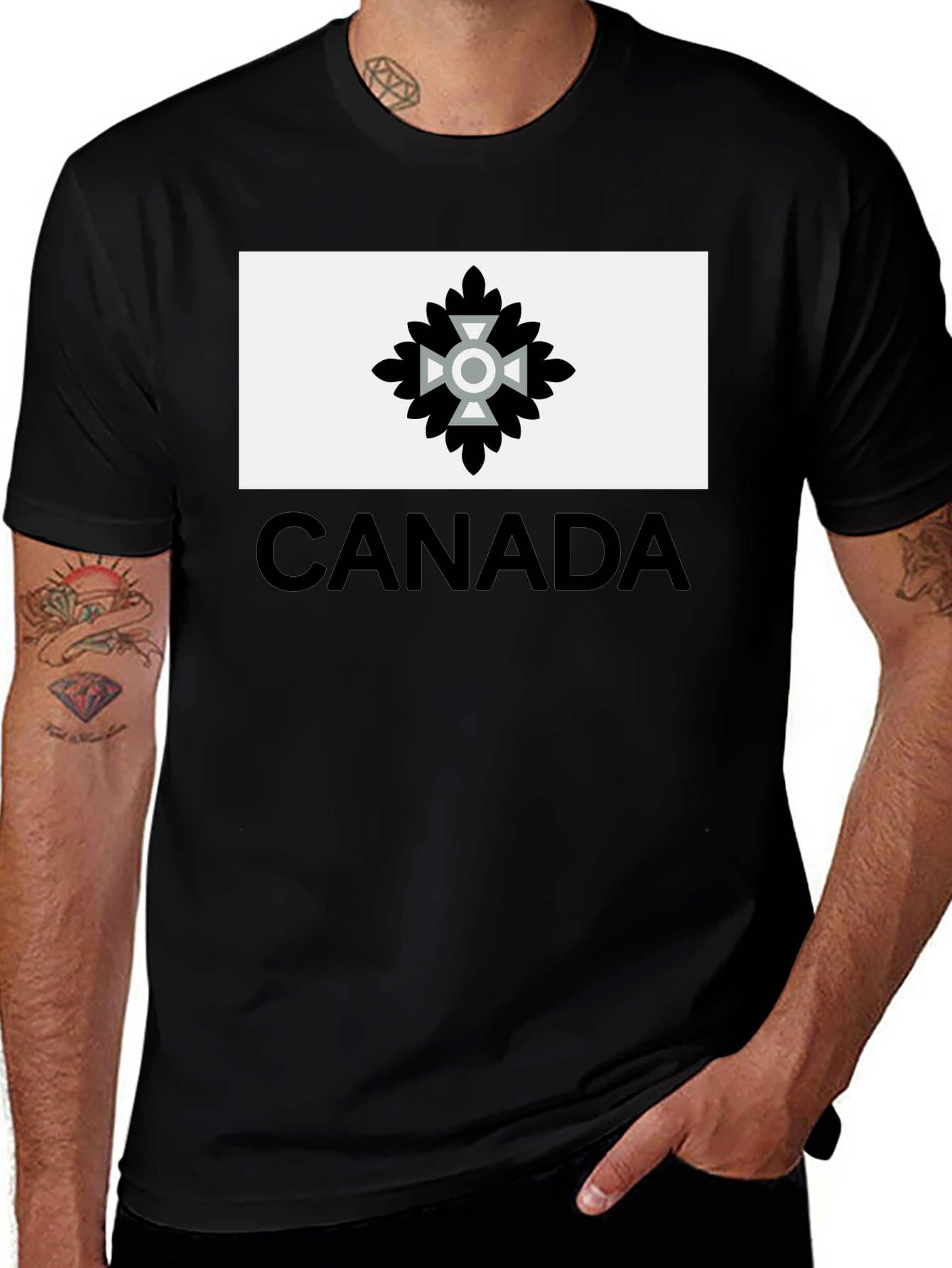 Canada T-Shirt with Unique Emblem - Black