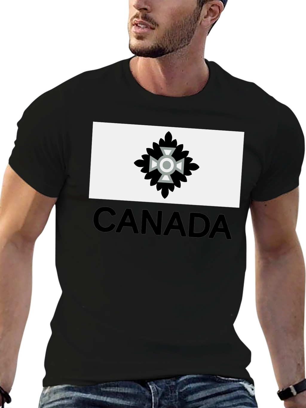 Canada T-Shirt with Unique Emblem - Black