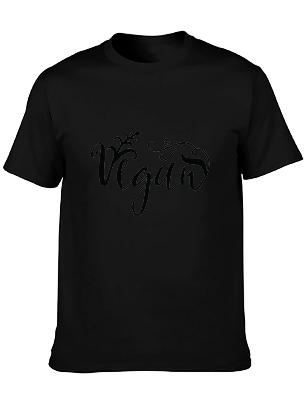 Vegan Script Graphic Tee - Black Cotton Blend