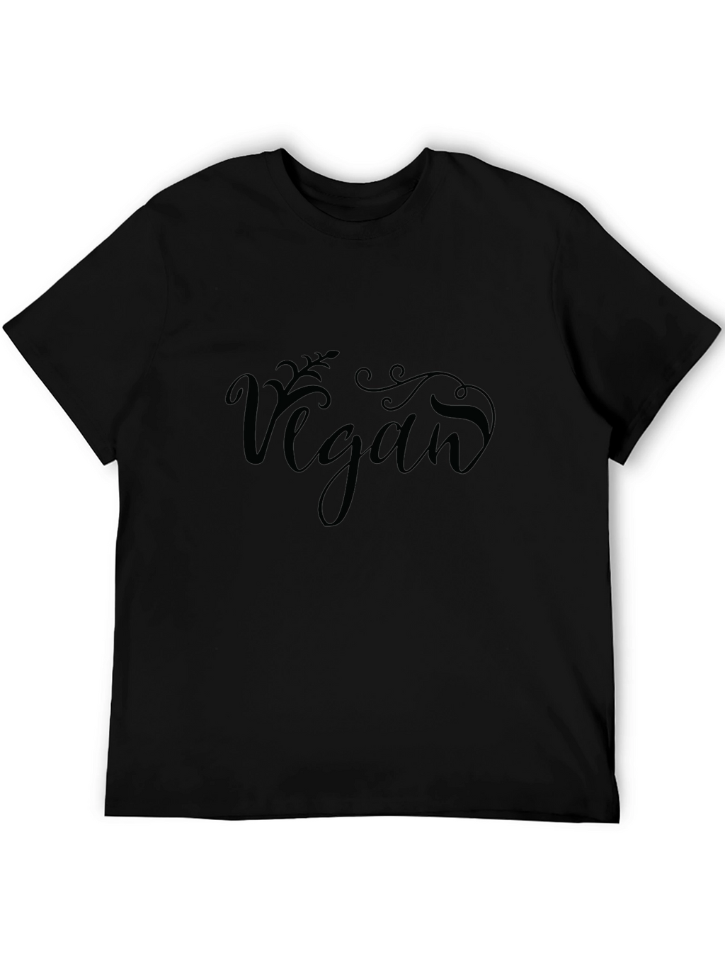 Vegan Script Graphic Tee - Black Cotton Blend