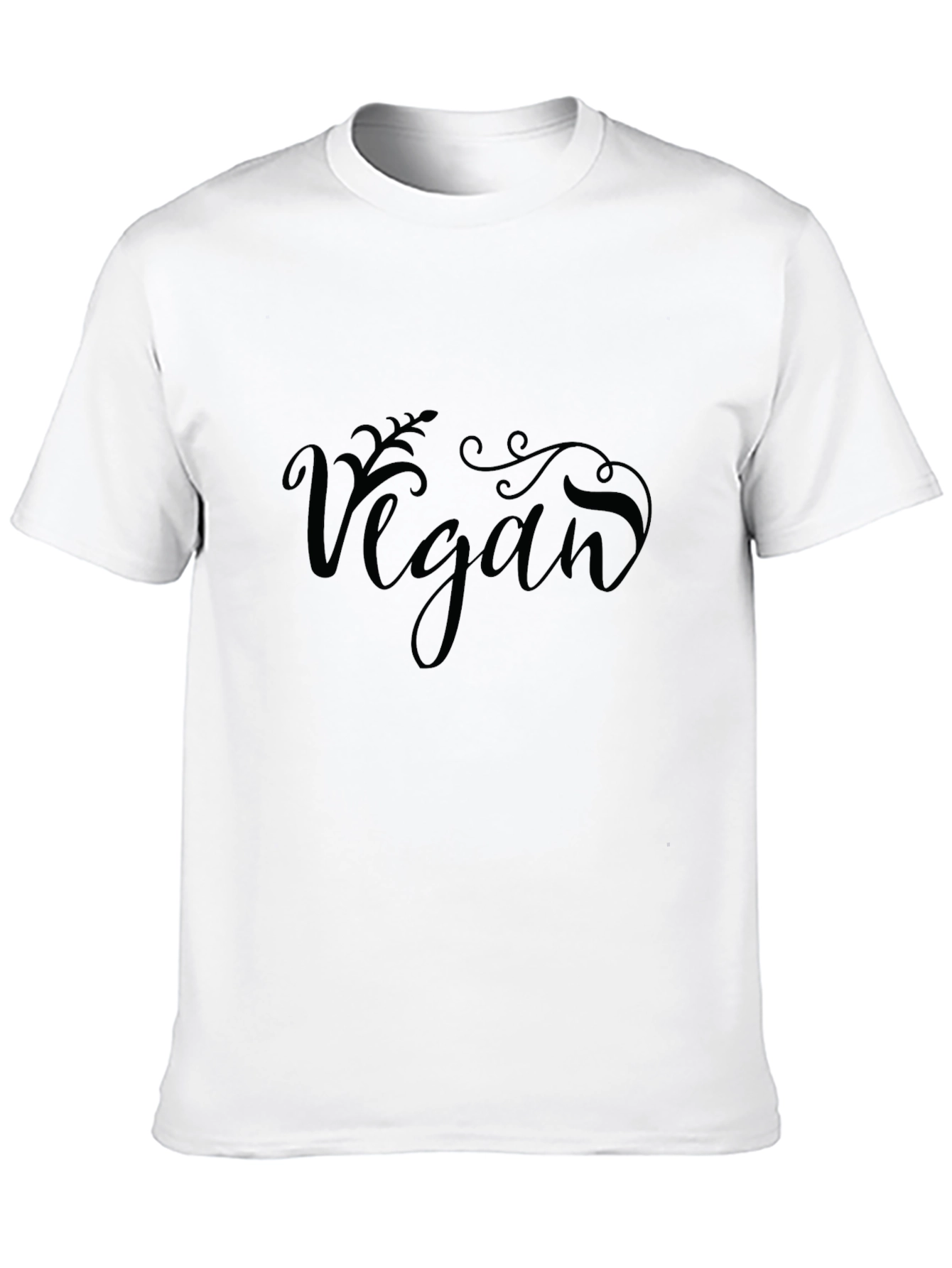 Vegan Script Graphic Tee - Black Cotton Blend