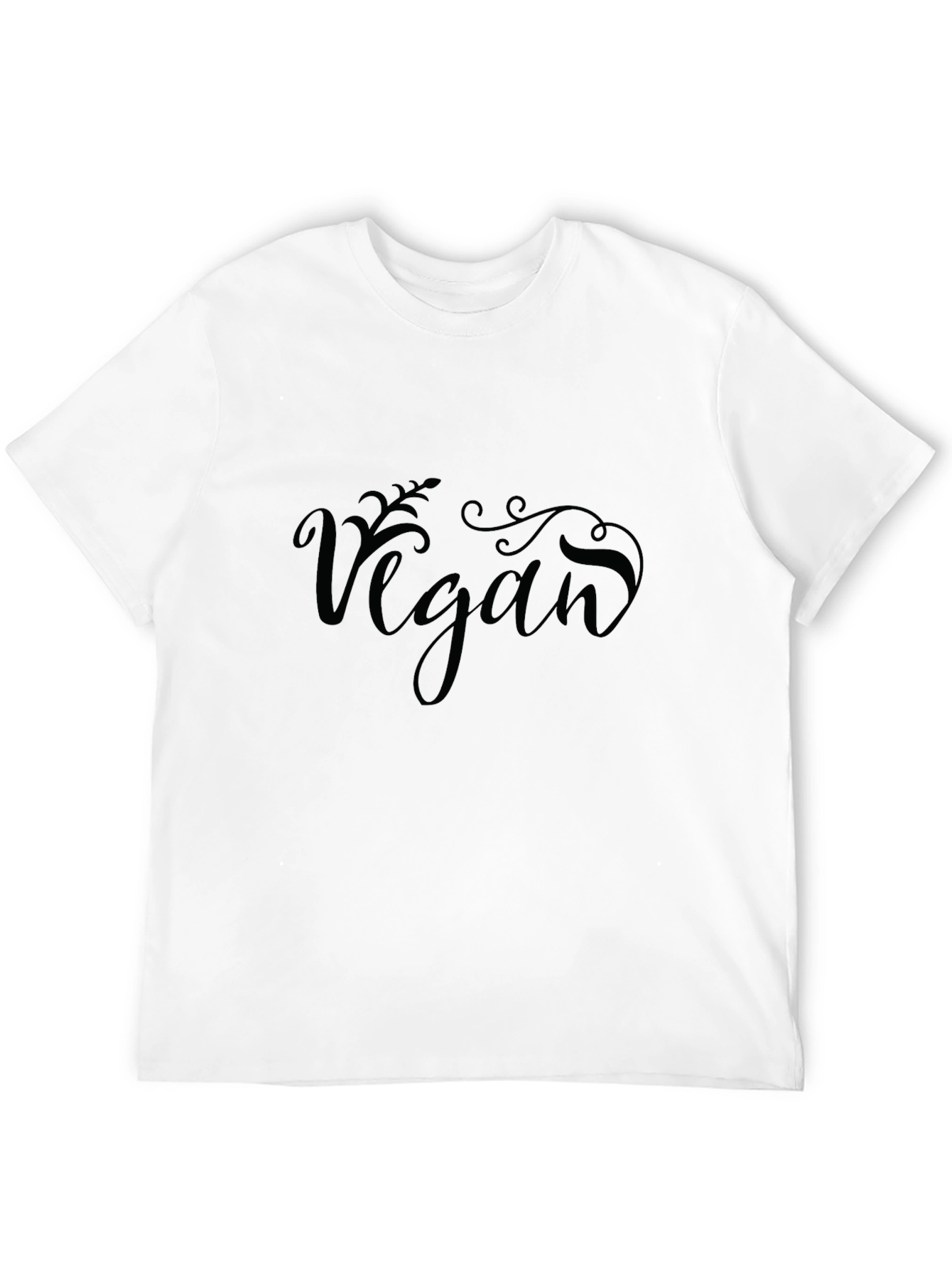 Vegan Script Graphic Tee - Black Cotton Blend