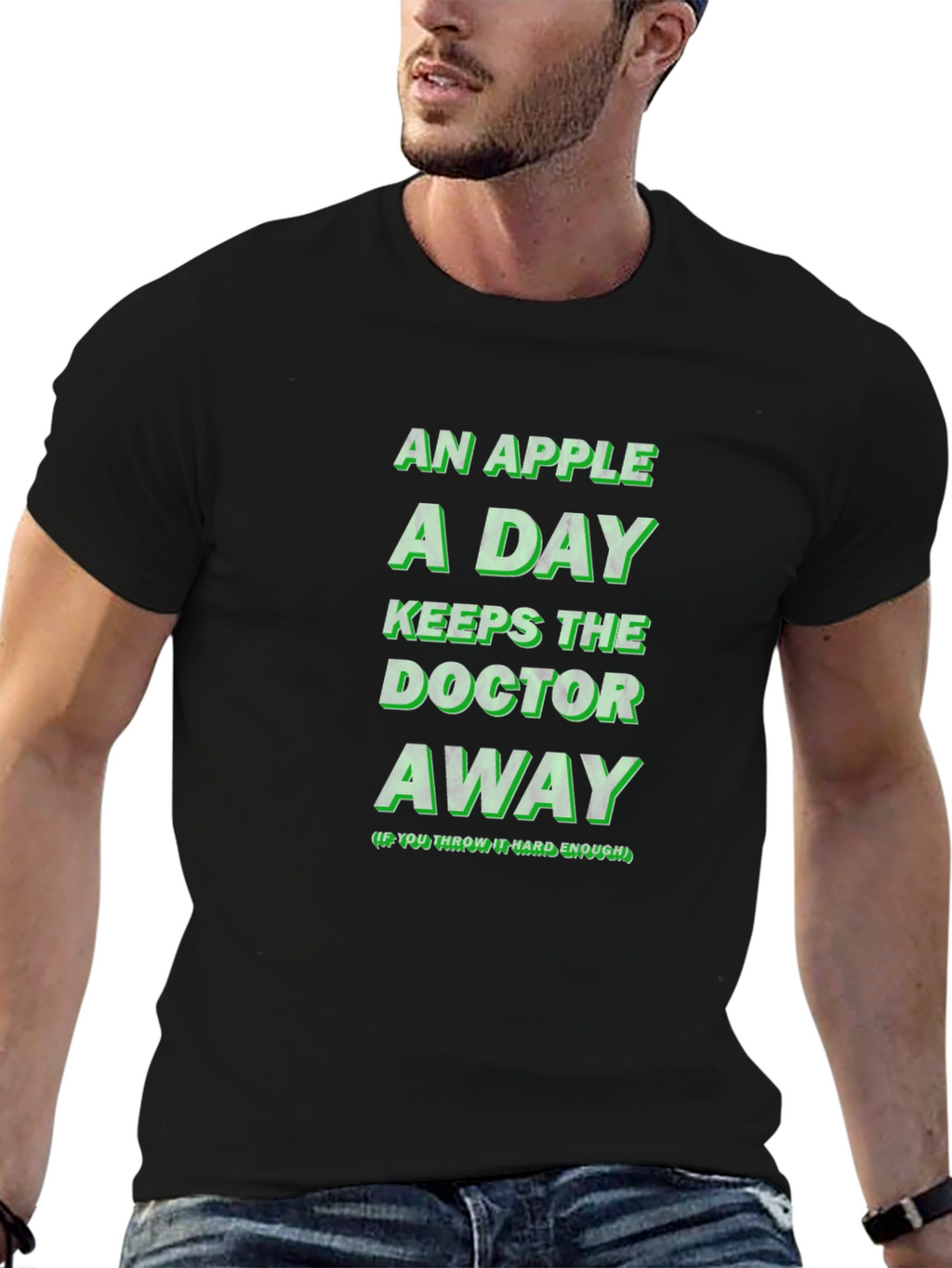 An Apple A Day Funny Novelty Graphic T-Shirt
