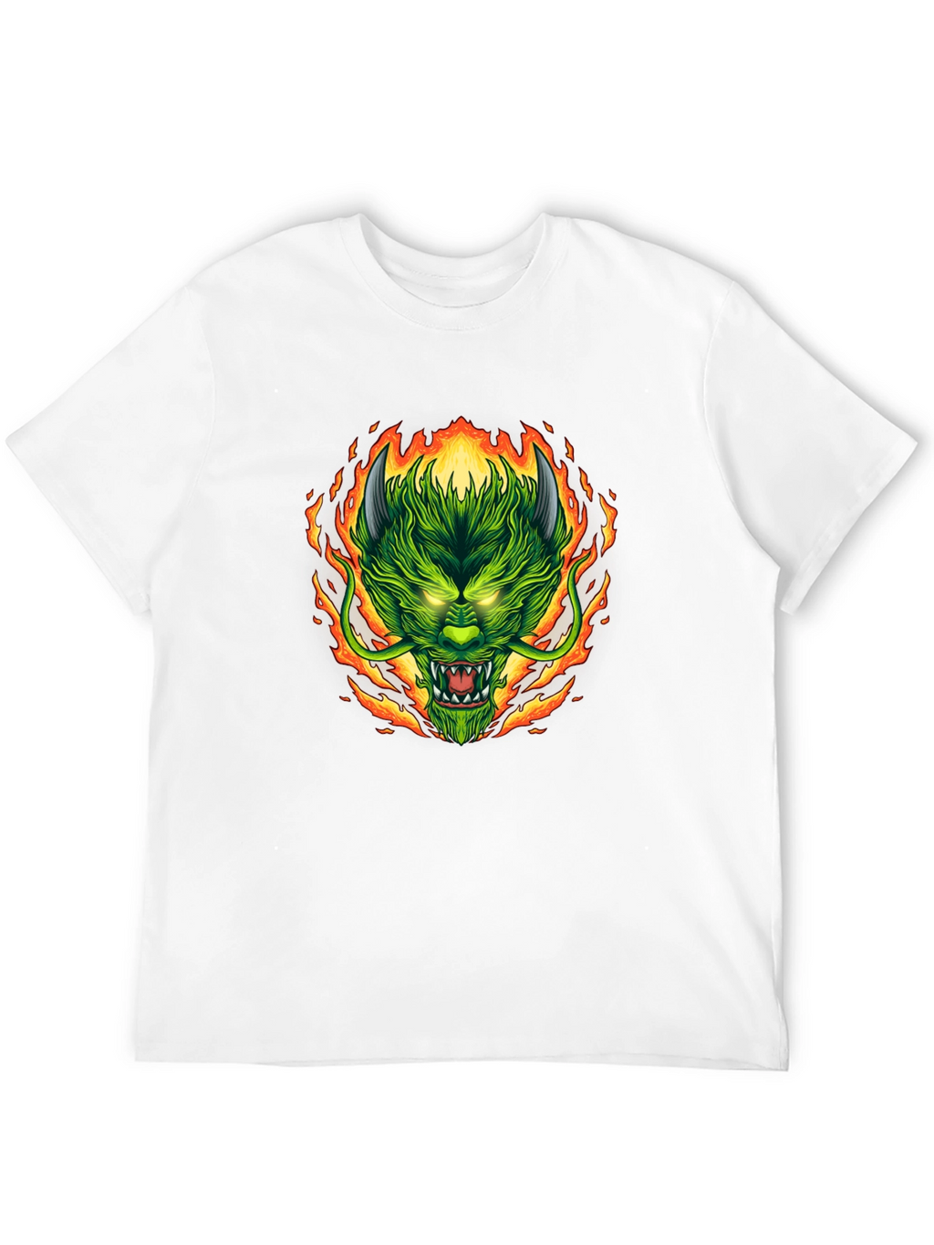 Fiery Dragon Graphic Tee - Mens Black T-Shirt