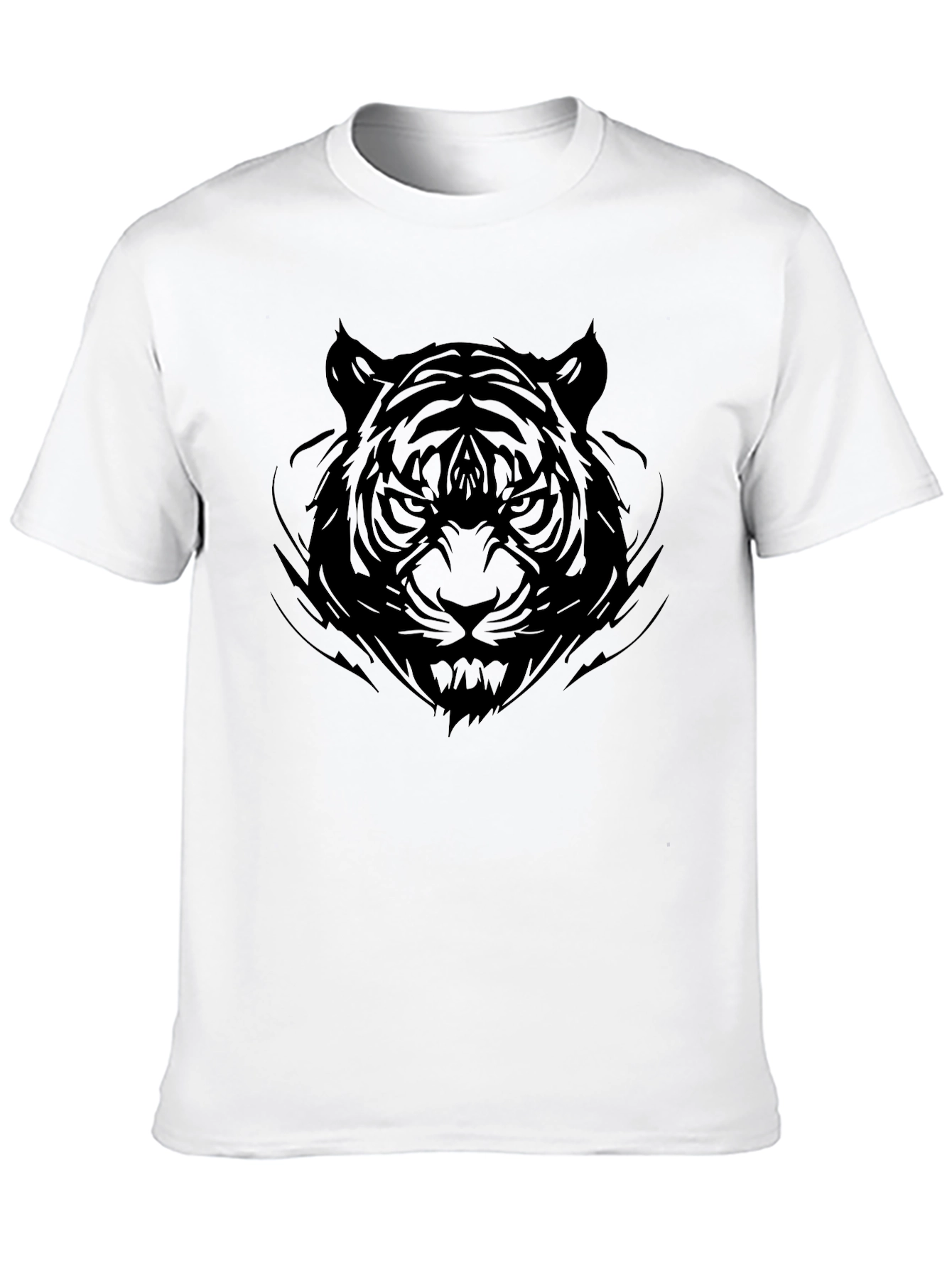 Black Tiger Graphic Tee - Mens Casual Shirt