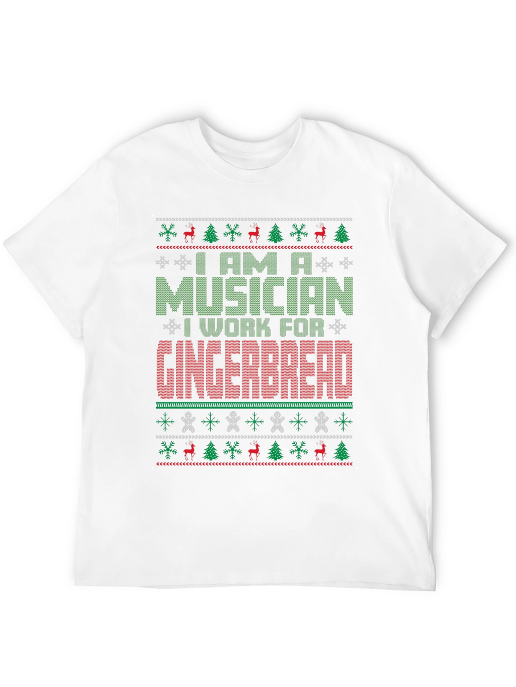 Musician Gingerbread Ugly Christmas Sweater T-Shirt