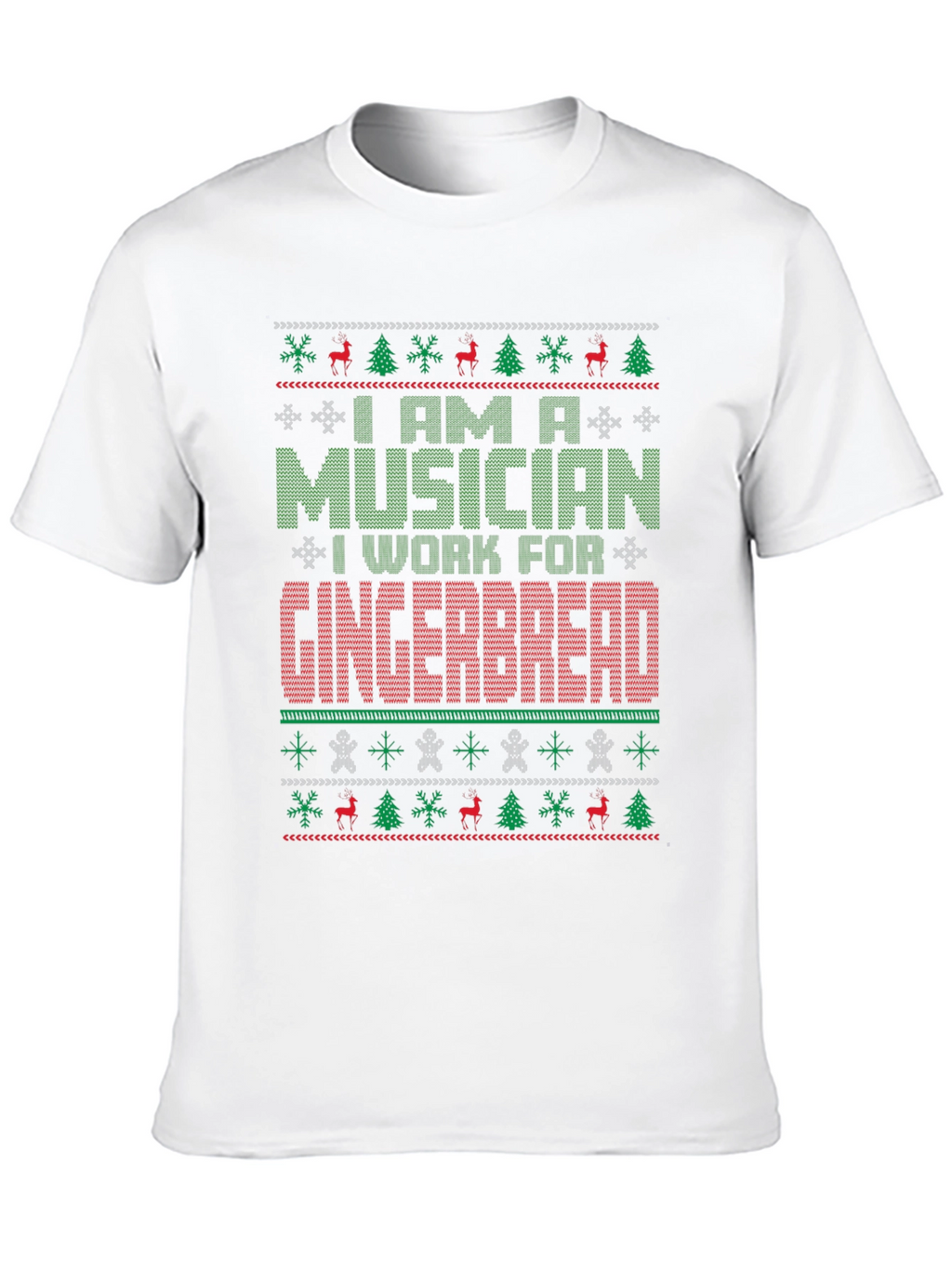 Musician Gingerbread Ugly Christmas Sweater T-Shirt