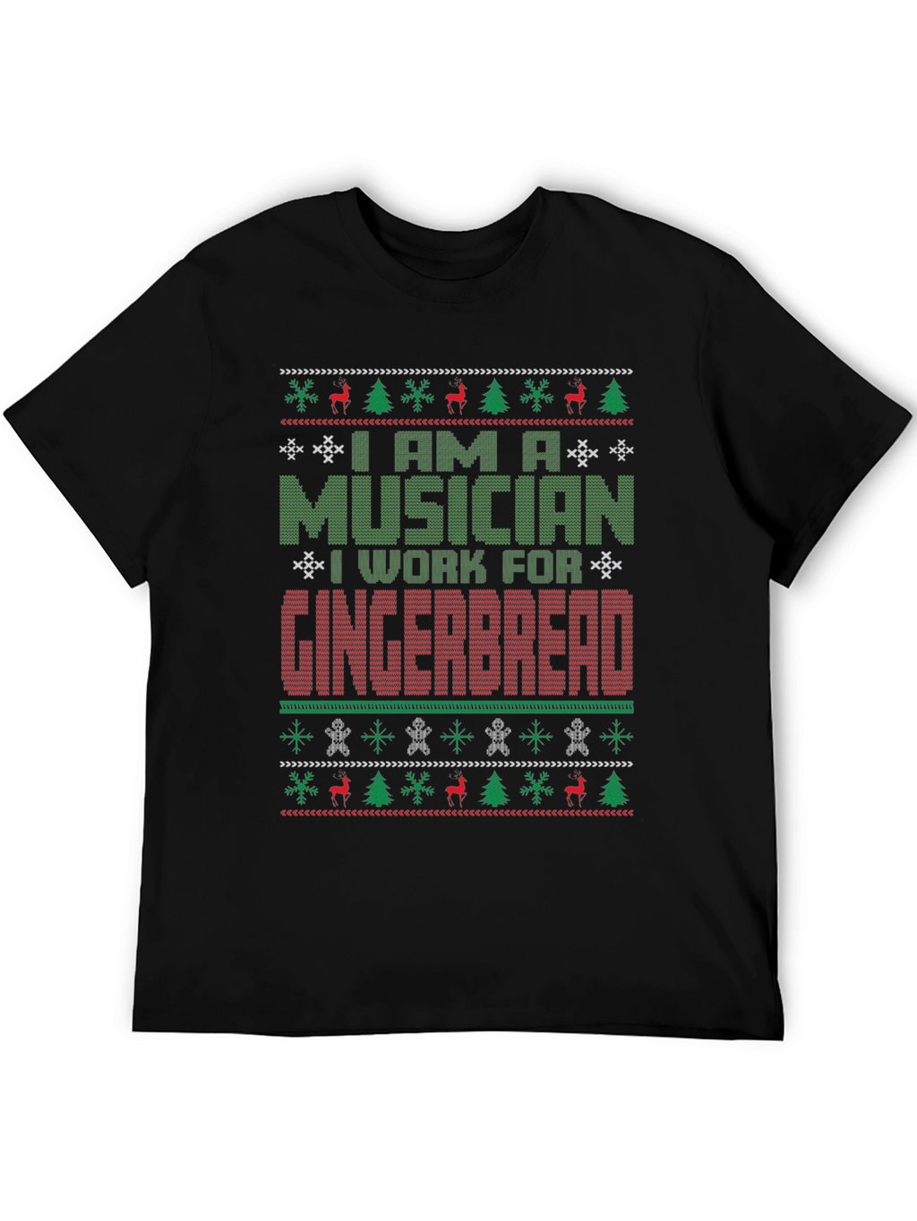 Musician Gingerbread Ugly Christmas Sweater T-Shirt