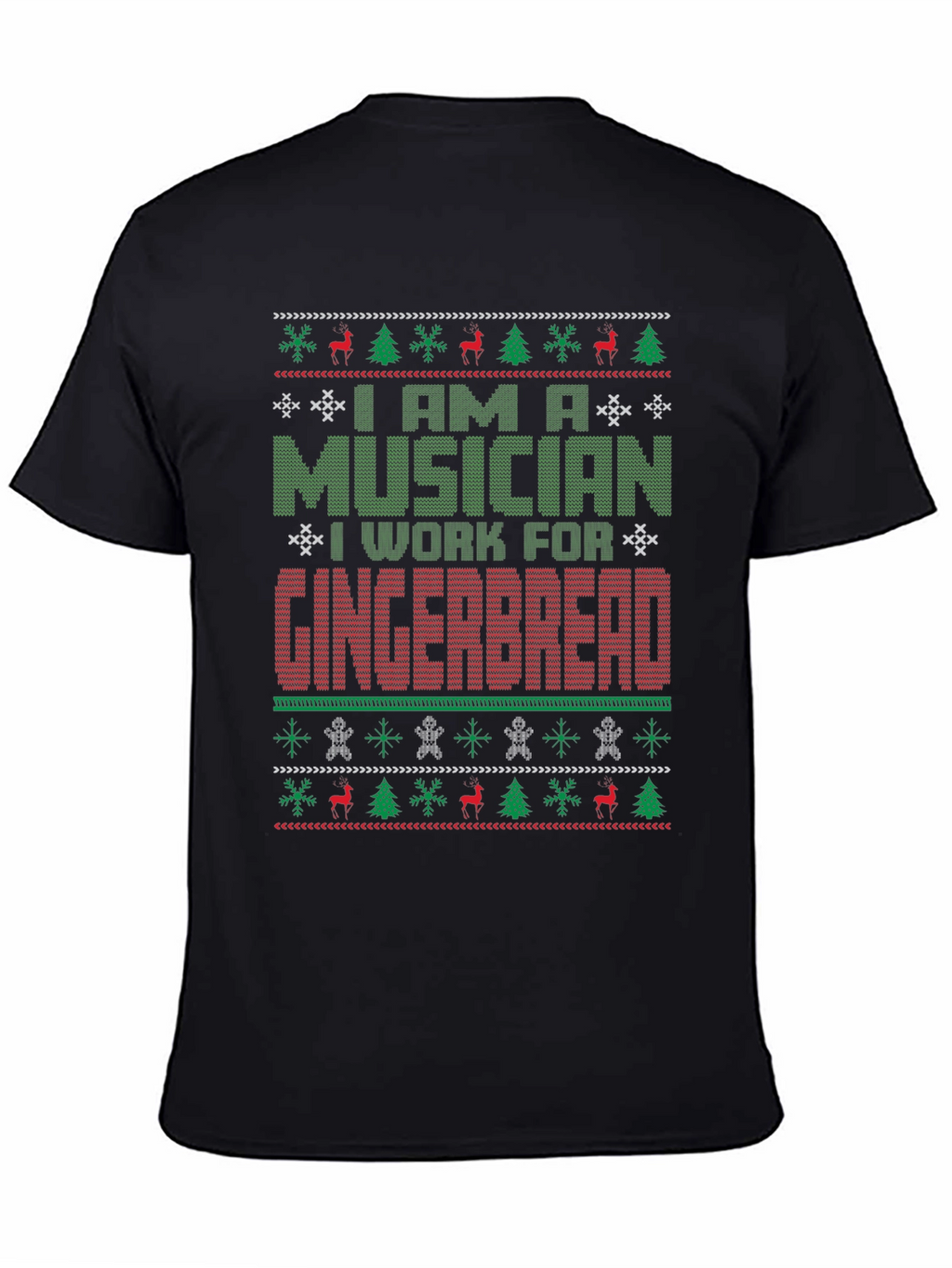 Musician Gingerbread Ugly Christmas Sweater T-Shirt