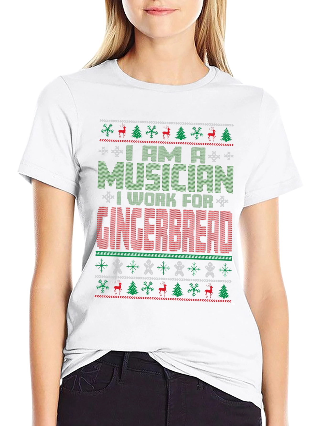 Musician Gingerbread Ugly Christmas Sweater T-Shirt