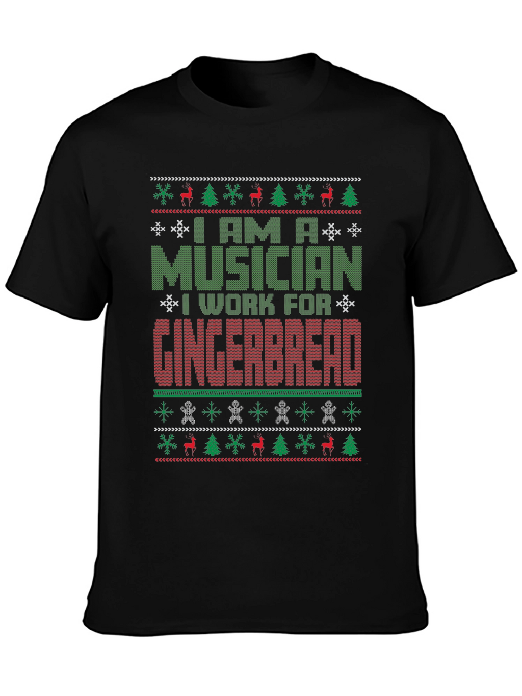 Musician Gingerbread Ugly Christmas Sweater T-Shirt