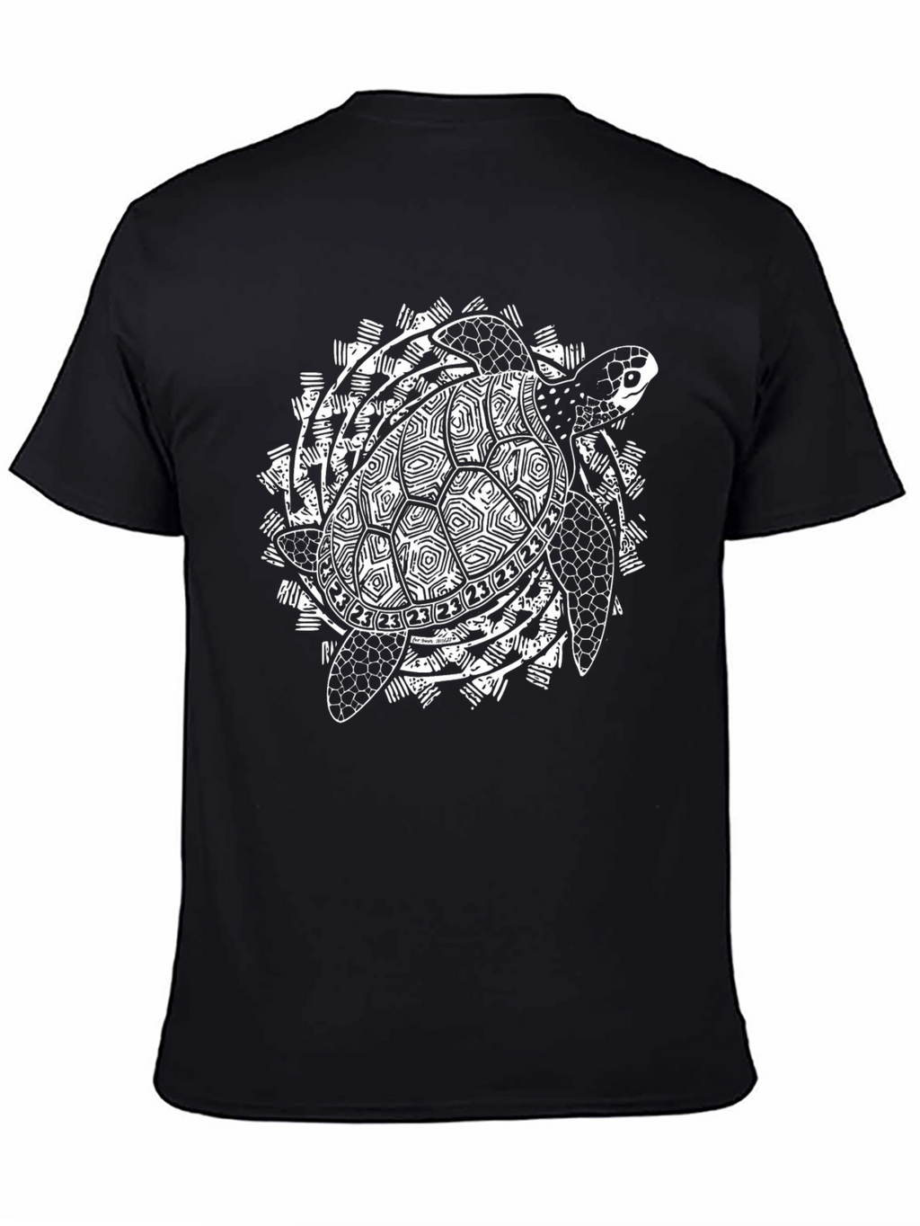 Tribal Turtle Graphic Black T-Shirt