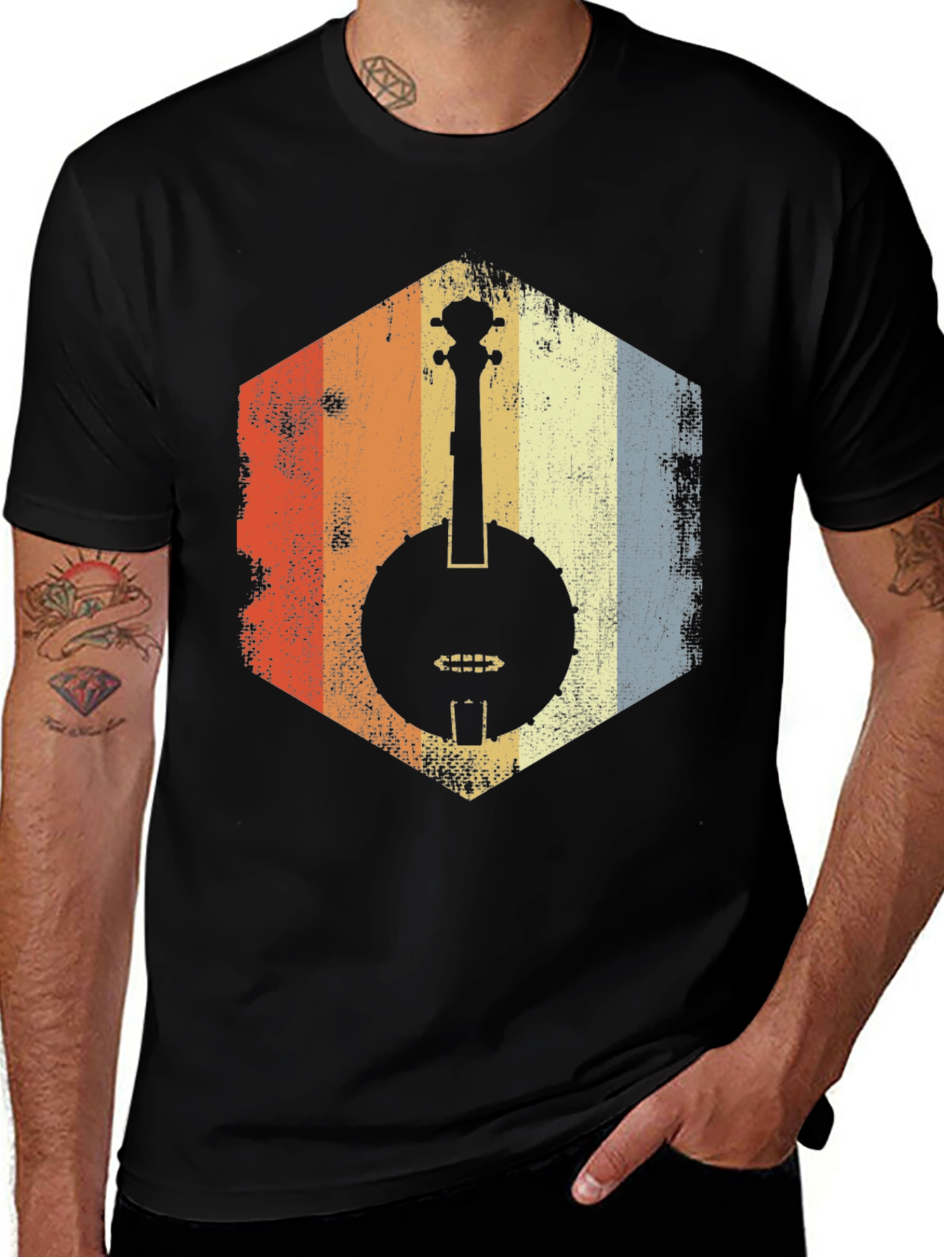 Retro Banjo Graphic Tee - Vintage Music Lover Shirt
