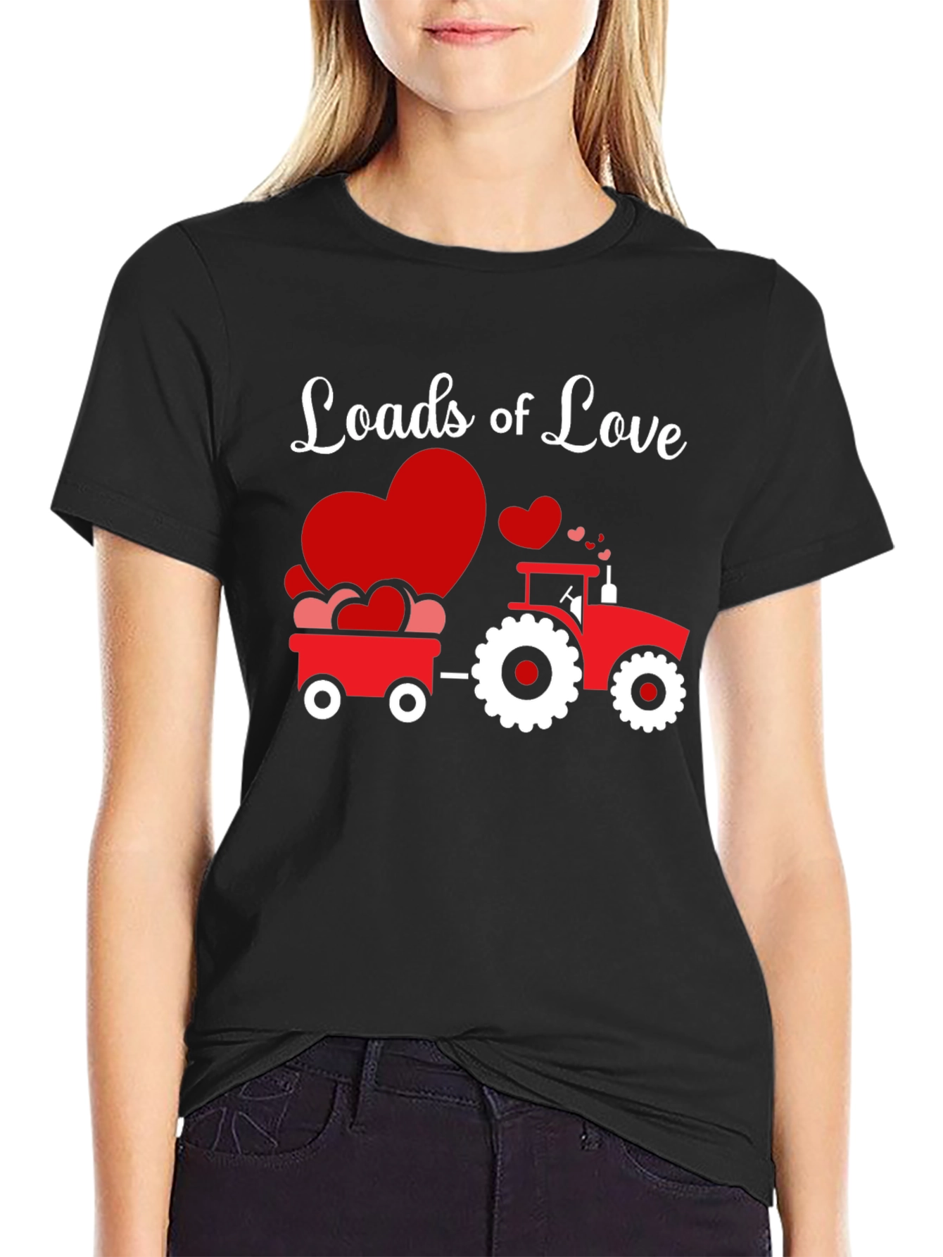 Loads of Love Tractor Valentines Day T-Shirt