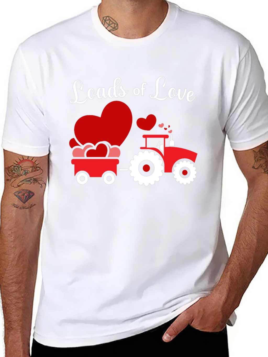 Loads of Love Tractor Valentines Day T-Shirt