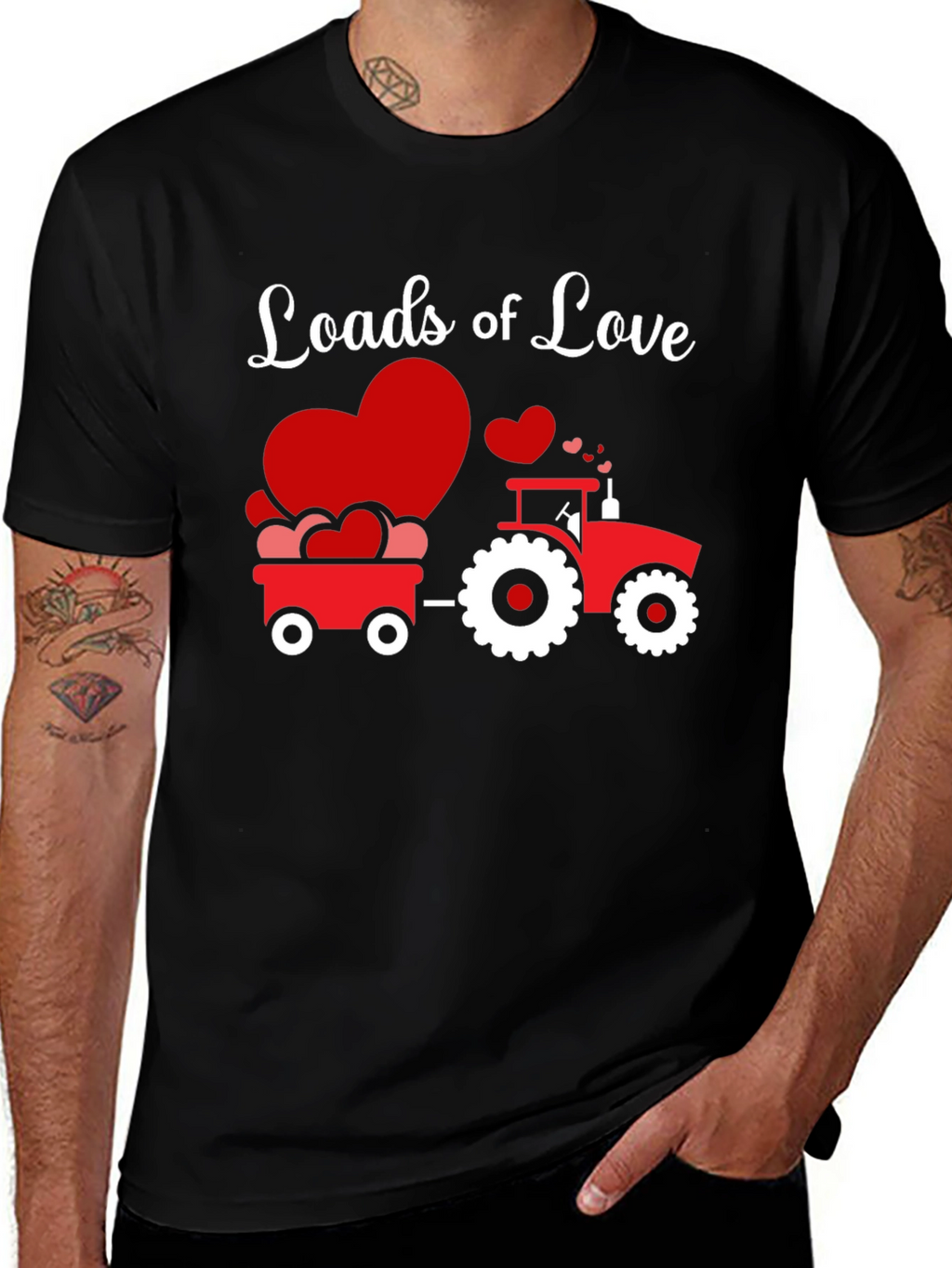 Loads of Love Tractor Valentines Day T-Shirt
