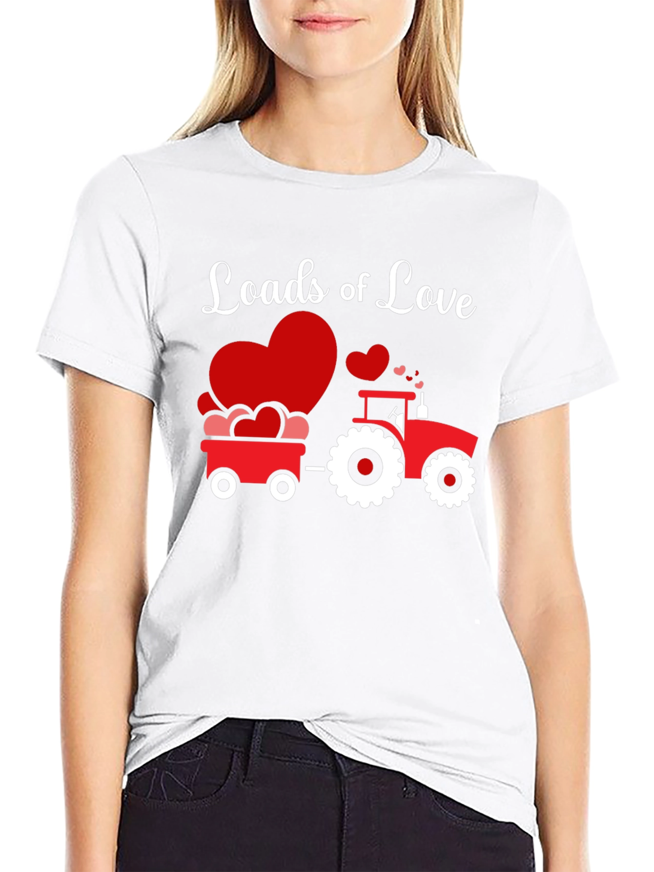 Loads of Love Tractor Valentines Day T-Shirt