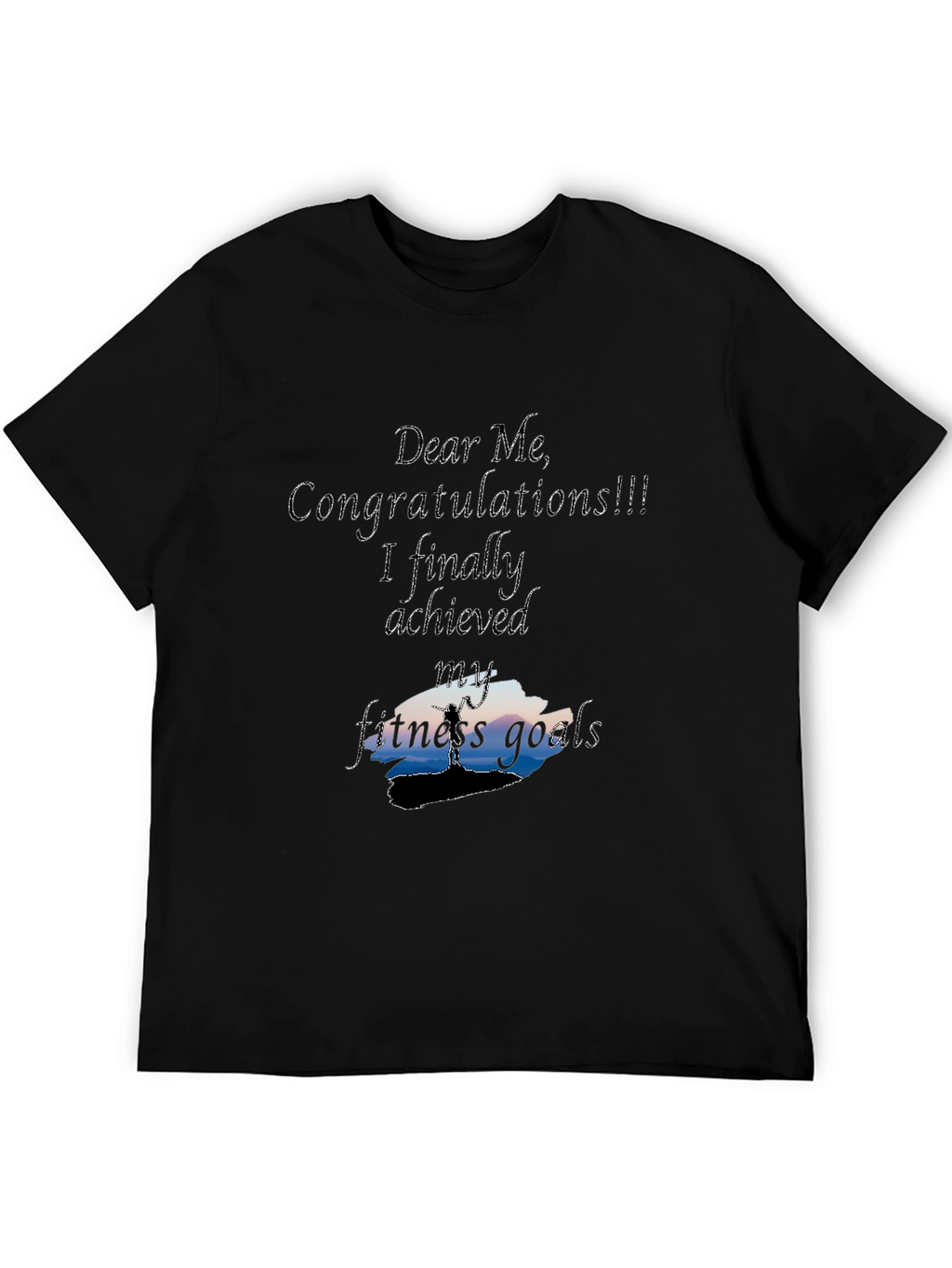 Fitness Goals Achieved Graphic Tee - Black