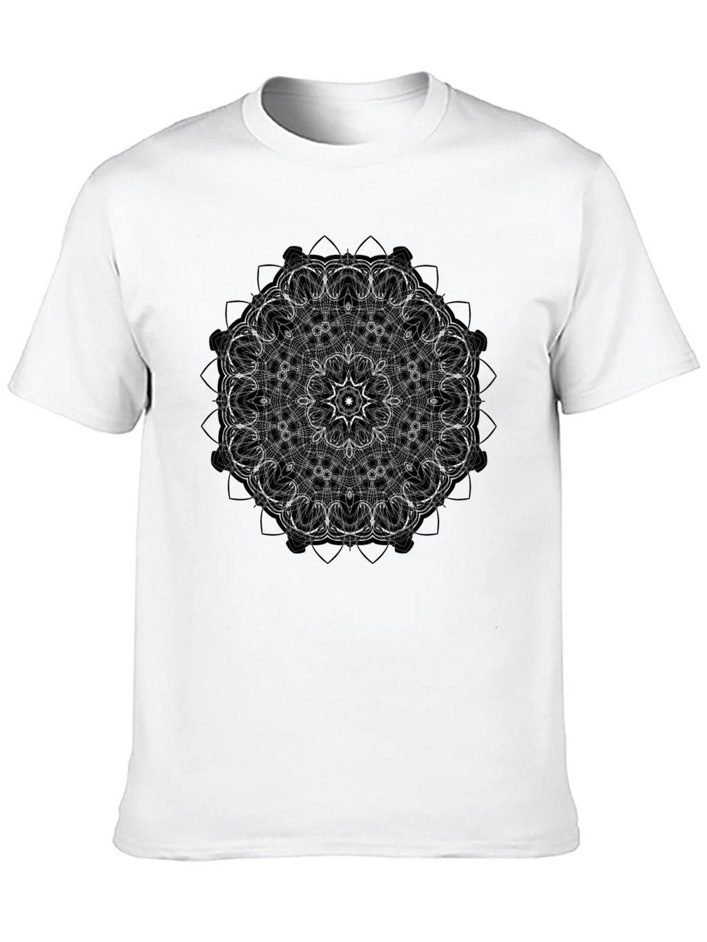 Mandala Design Black T-Shirt - Geometric Pattern Tee