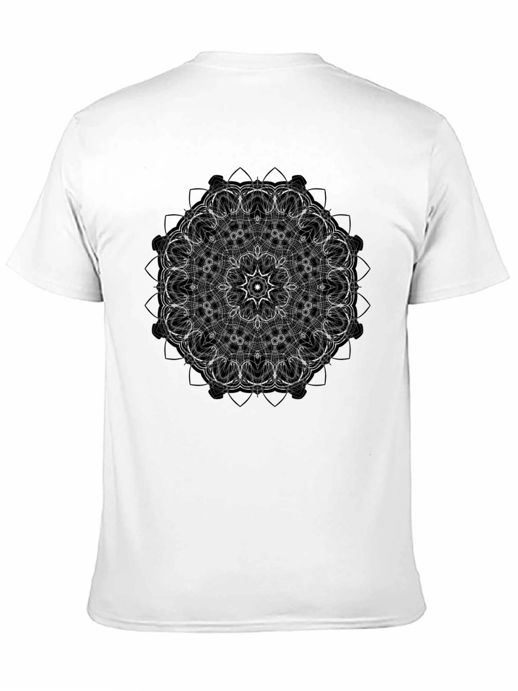 Mandala Design Black T-Shirt - Geometric Pattern Tee