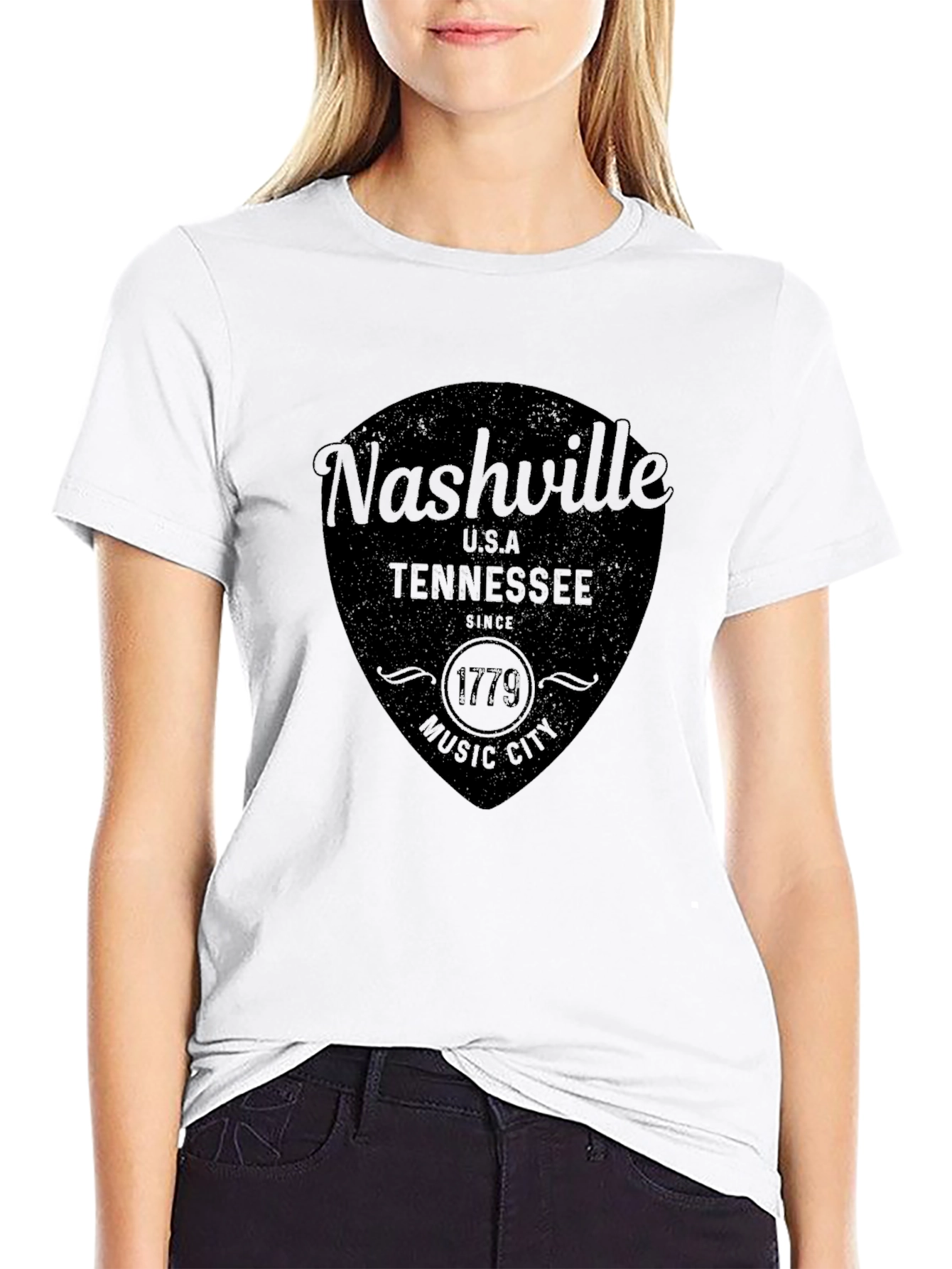 Nashville Tennessee Black Graphic T-Shirt