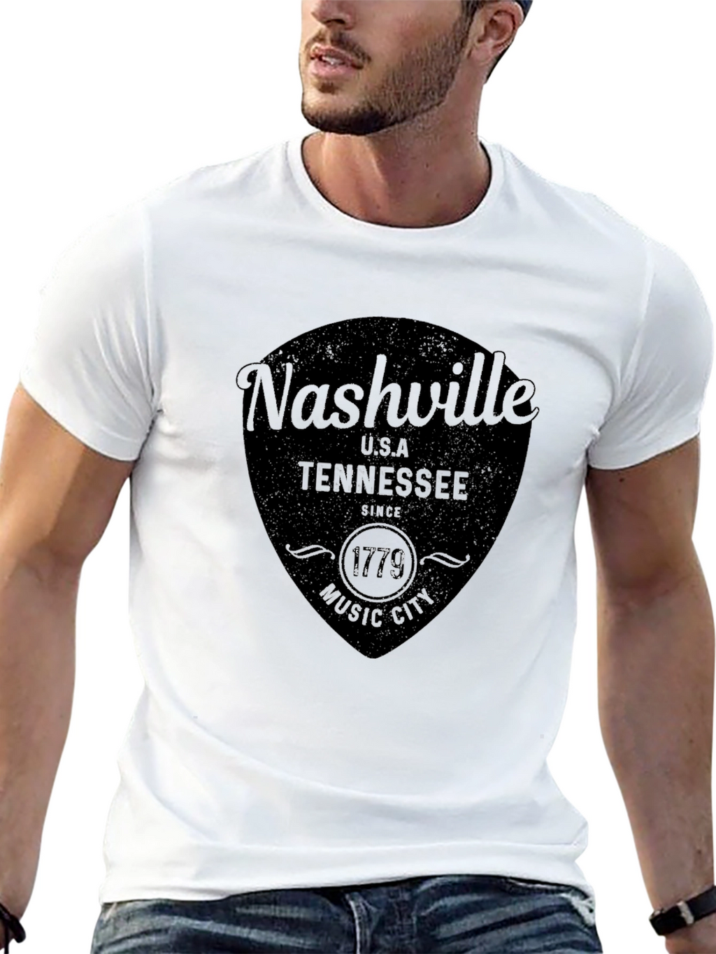 Nashville Tennessee Black Graphic T-Shirt