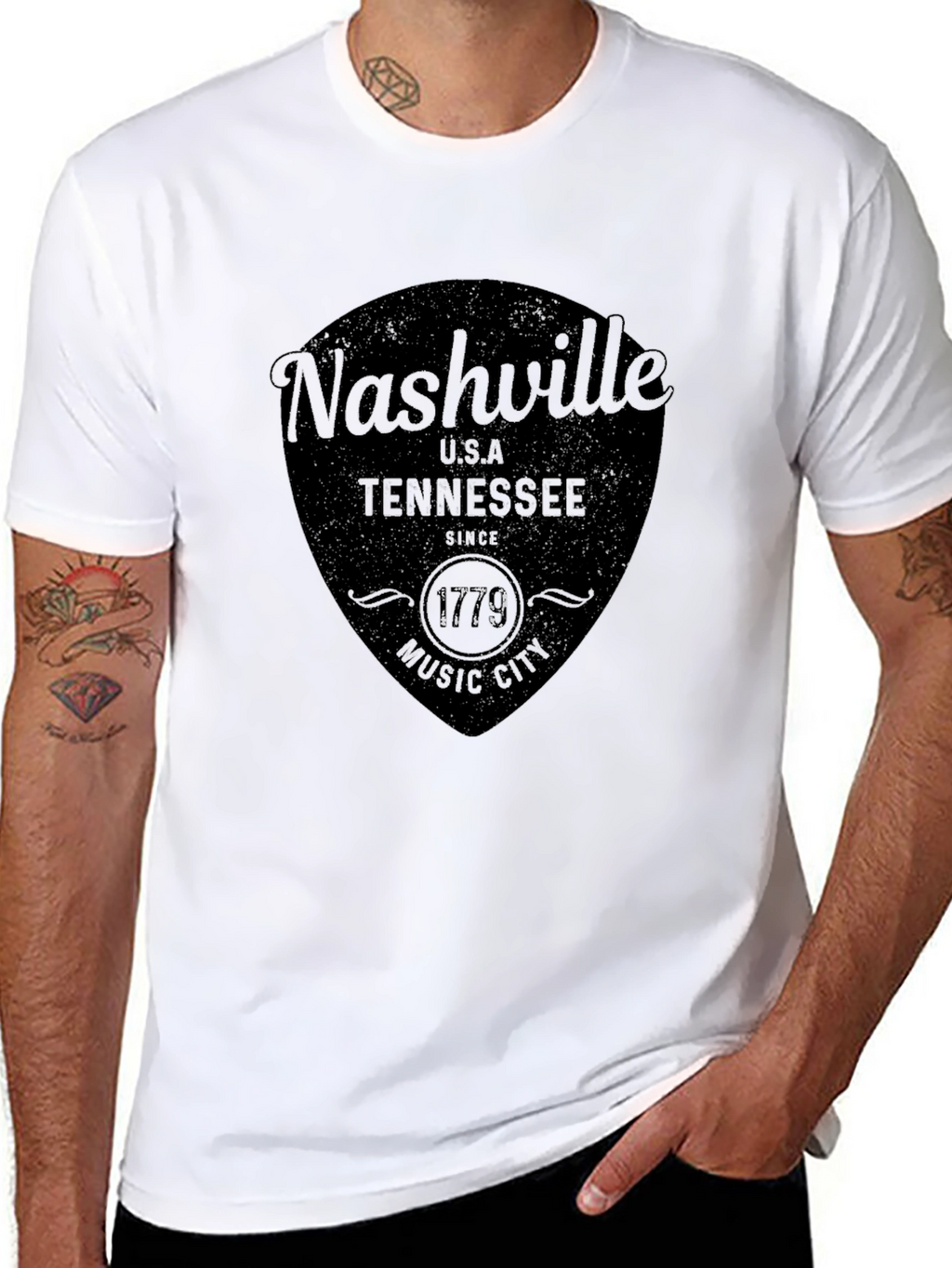 Nashville Tennessee Black Graphic T-Shirt