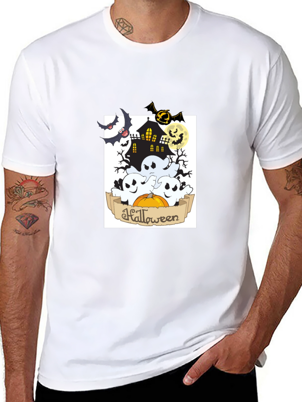 Spooky Halloween Black Graphic Tee