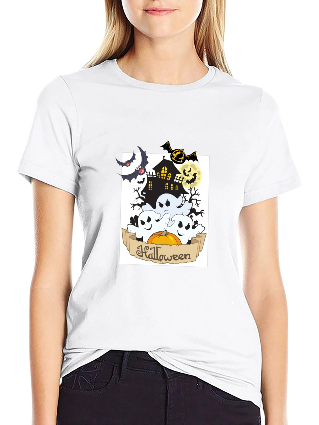 Spooky Halloween Black Graphic Tee
