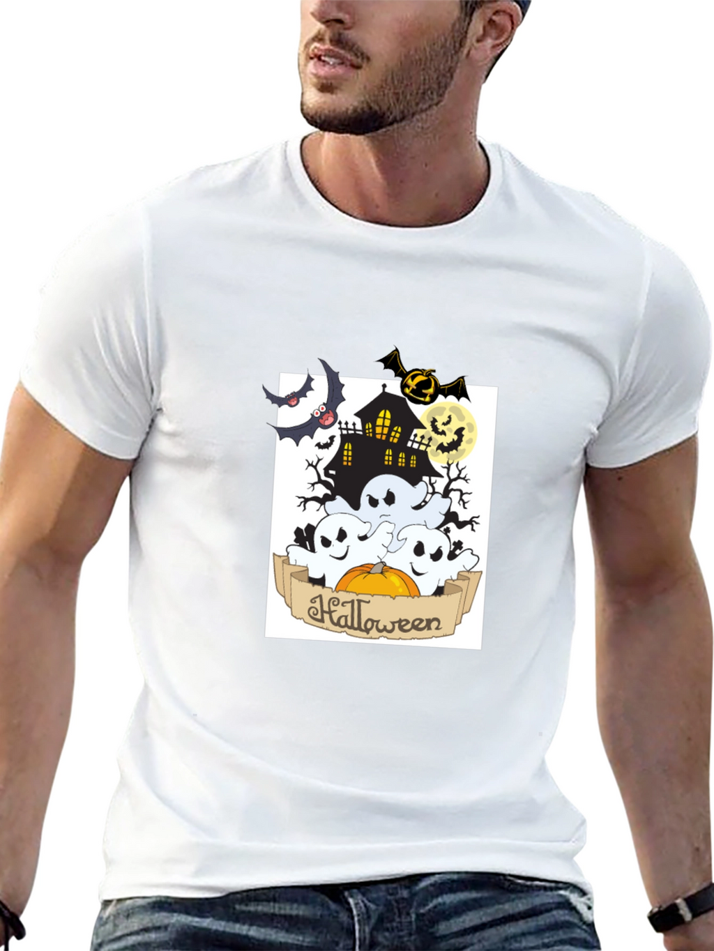 Spooky Halloween Black Graphic Tee