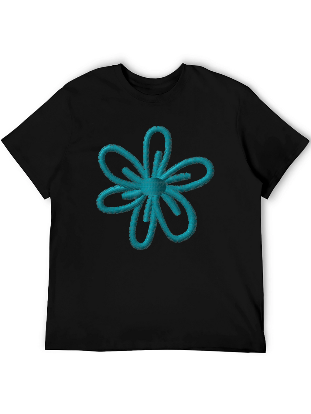 Embroidered Flower Graphic T-Shirt
