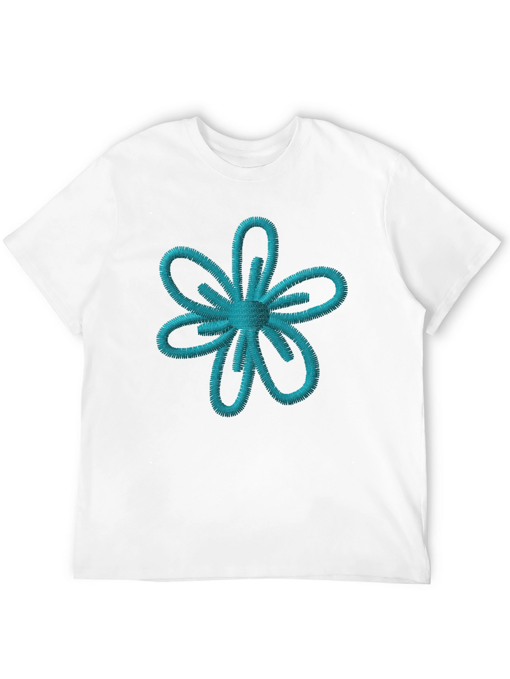 Embroidered Flower Graphic T-Shirt