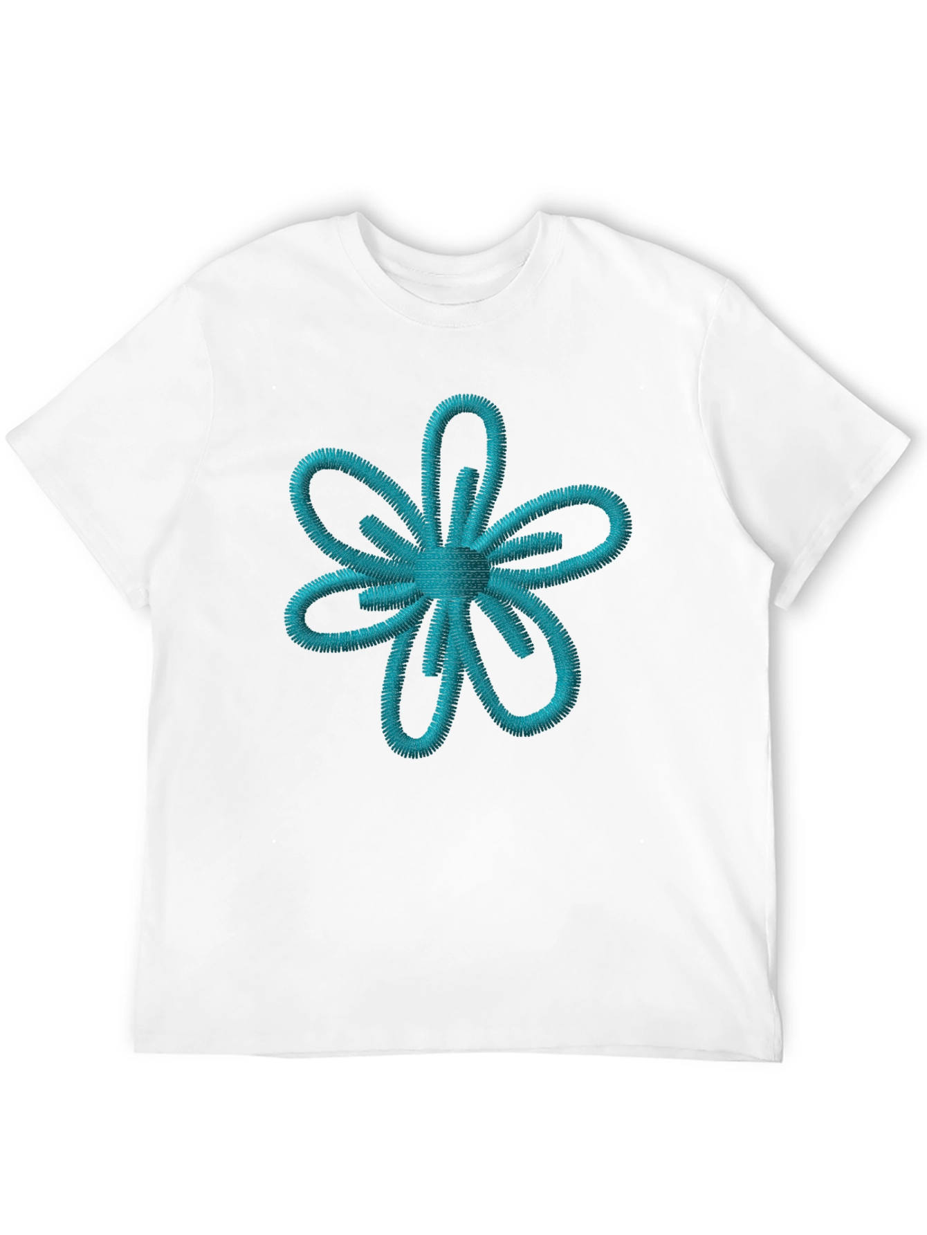 Embroidered Flower Graphic T-Shirt