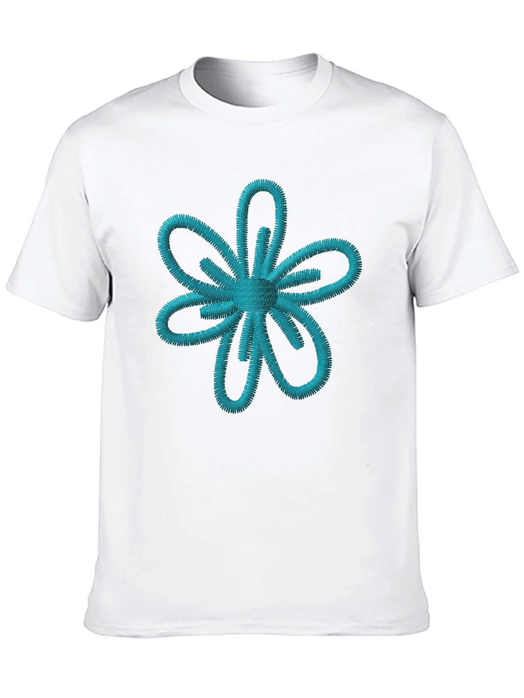 Embroidered Flower Graphic T-Shirt