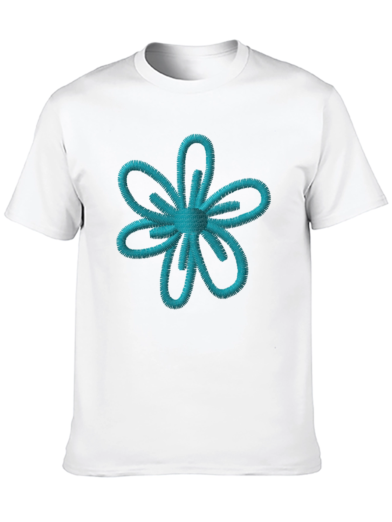 Embroidered Flower Graphic T-Shirt