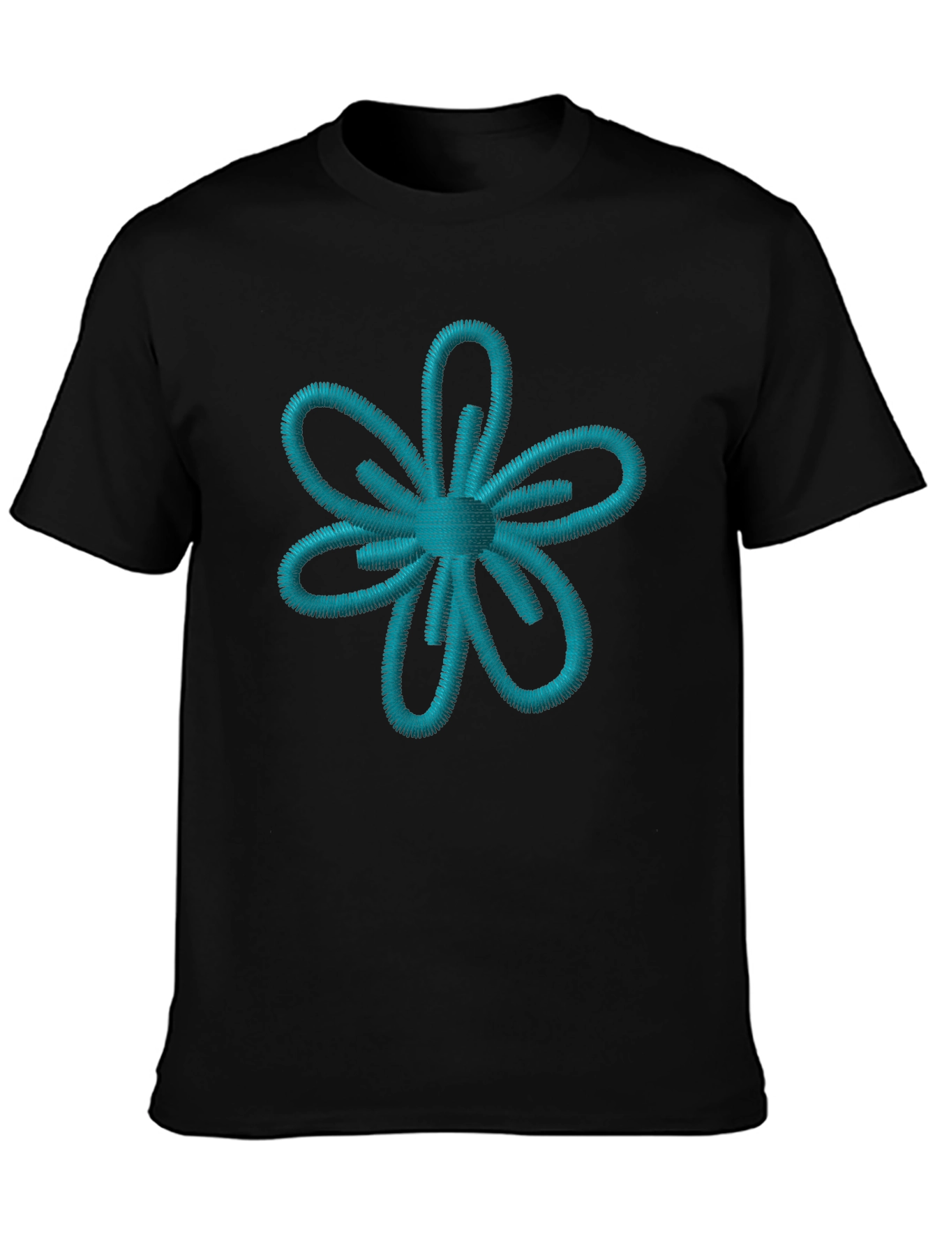 Embroidered Flower Graphic T-Shirt
