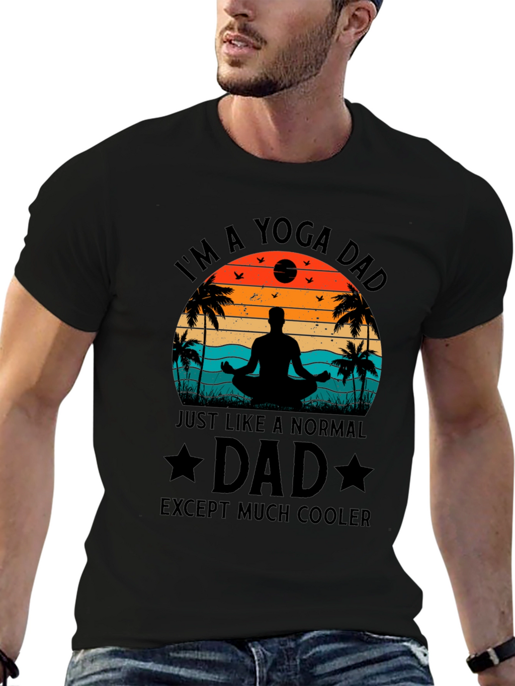 Yoga Dad Black T-Shirt - Cool Fathers Day Gift