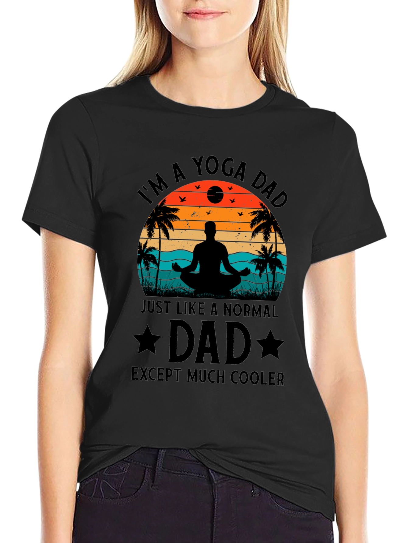 Yoga Dad Black T-Shirt - Cool Fathers Day Gift