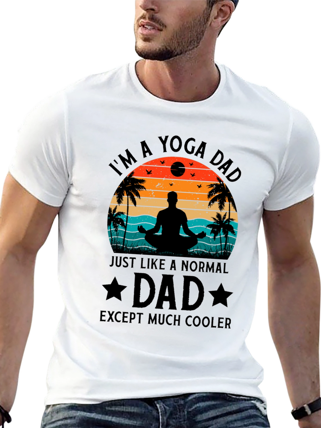 Yoga Dad Black T-Shirt - Cool Fathers Day Gift