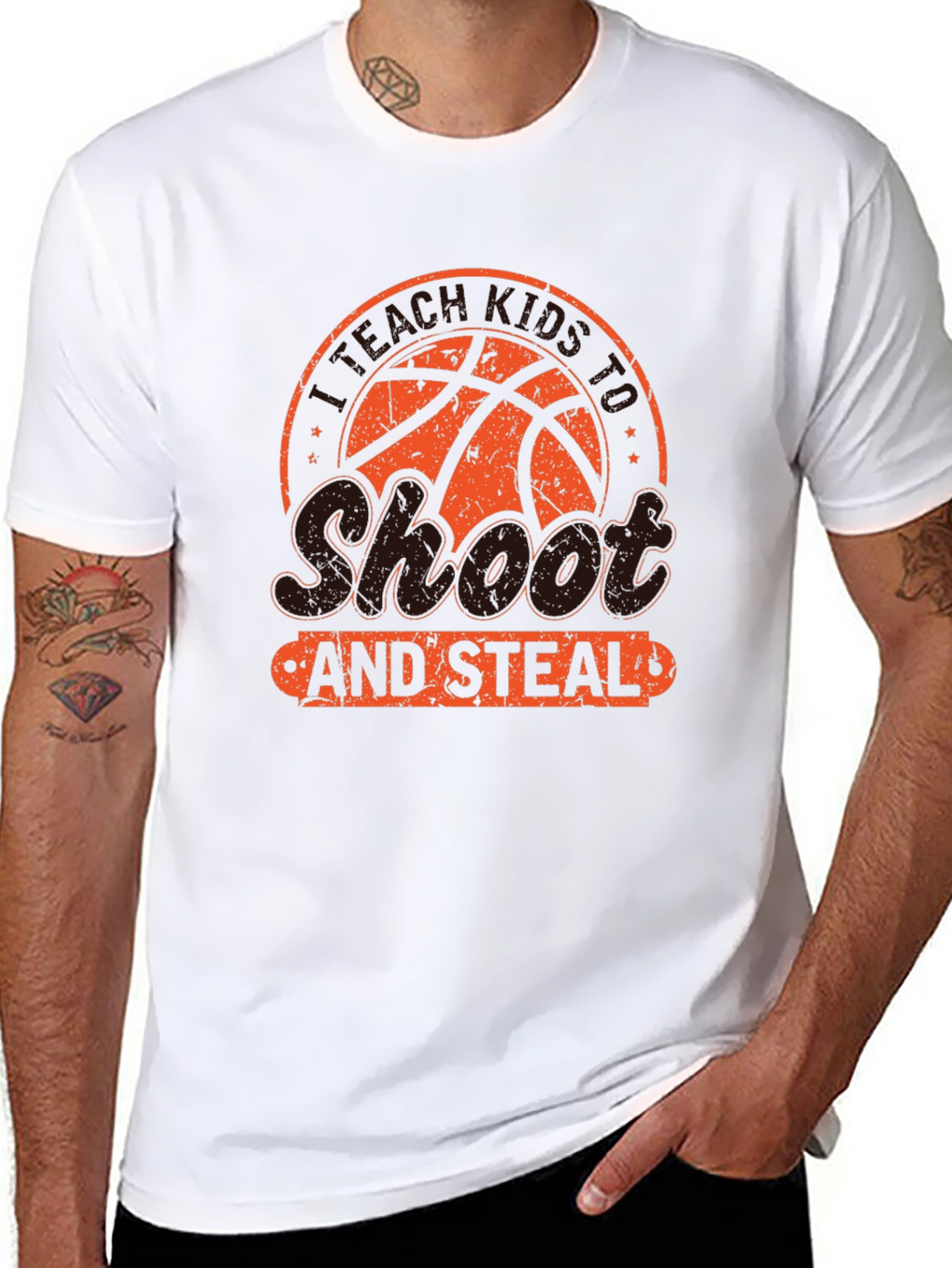 Shoot and Steal Basketball Graphic T-Shirt