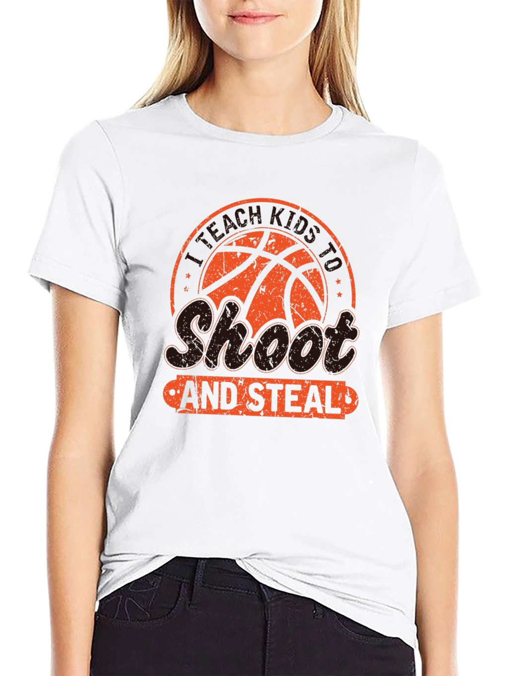 Shoot and Steal Basketball Graphic T-Shirt