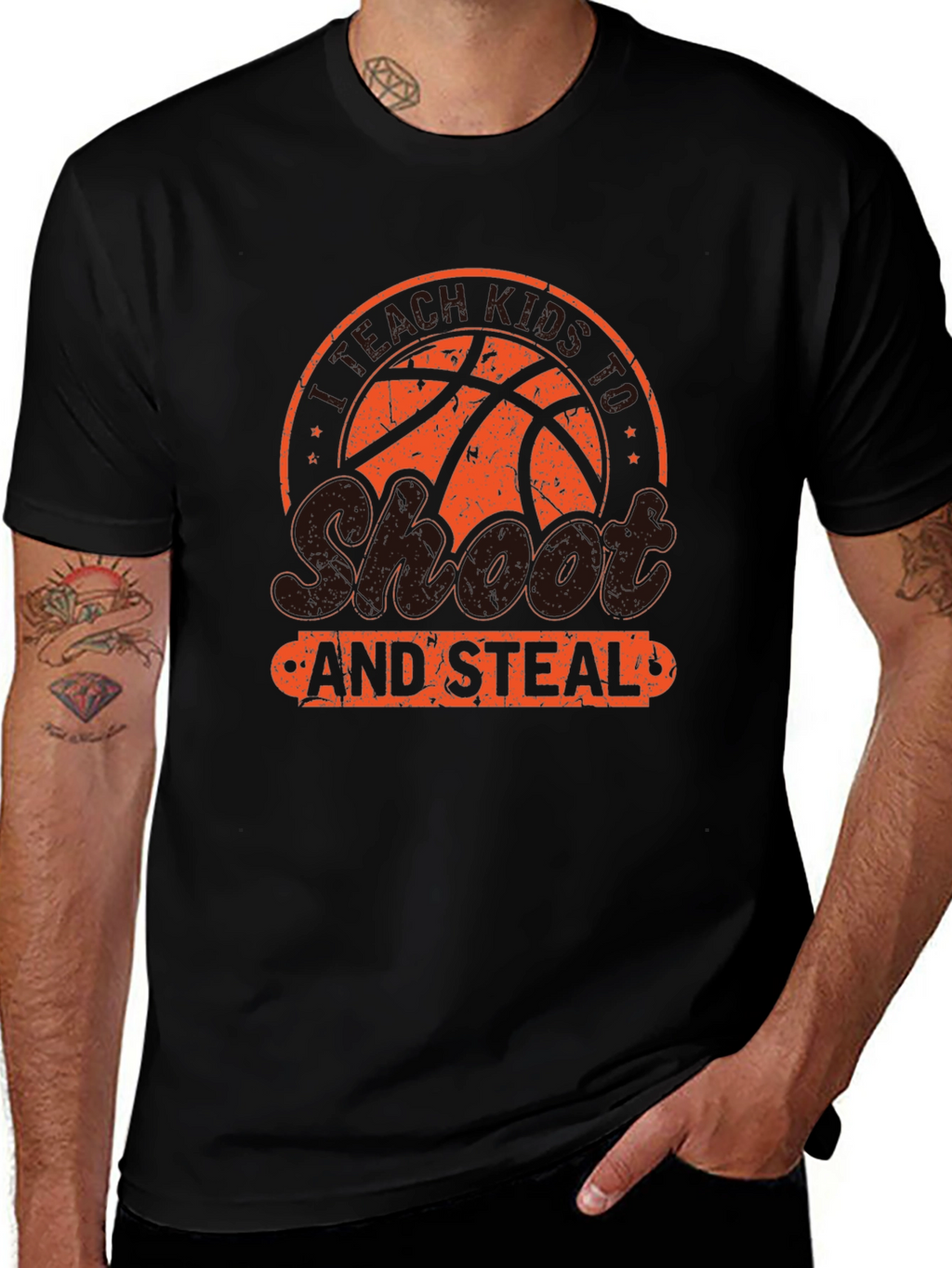 Shoot and Steal Basketball Graphic T-Shirt