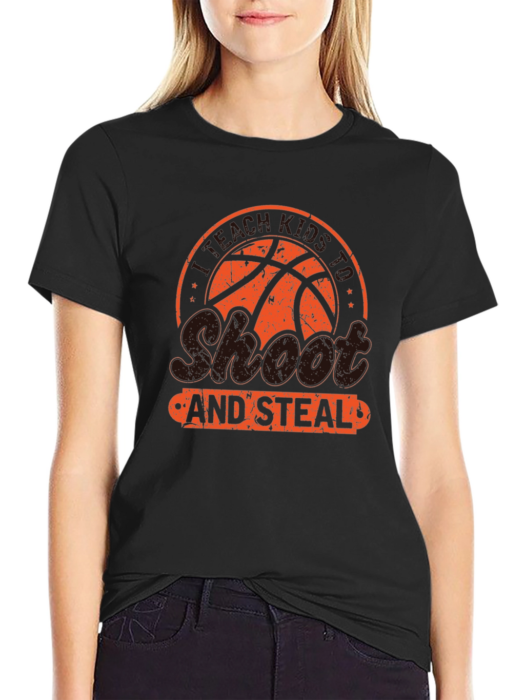 Shoot and Steal Basketball Graphic T-Shirt